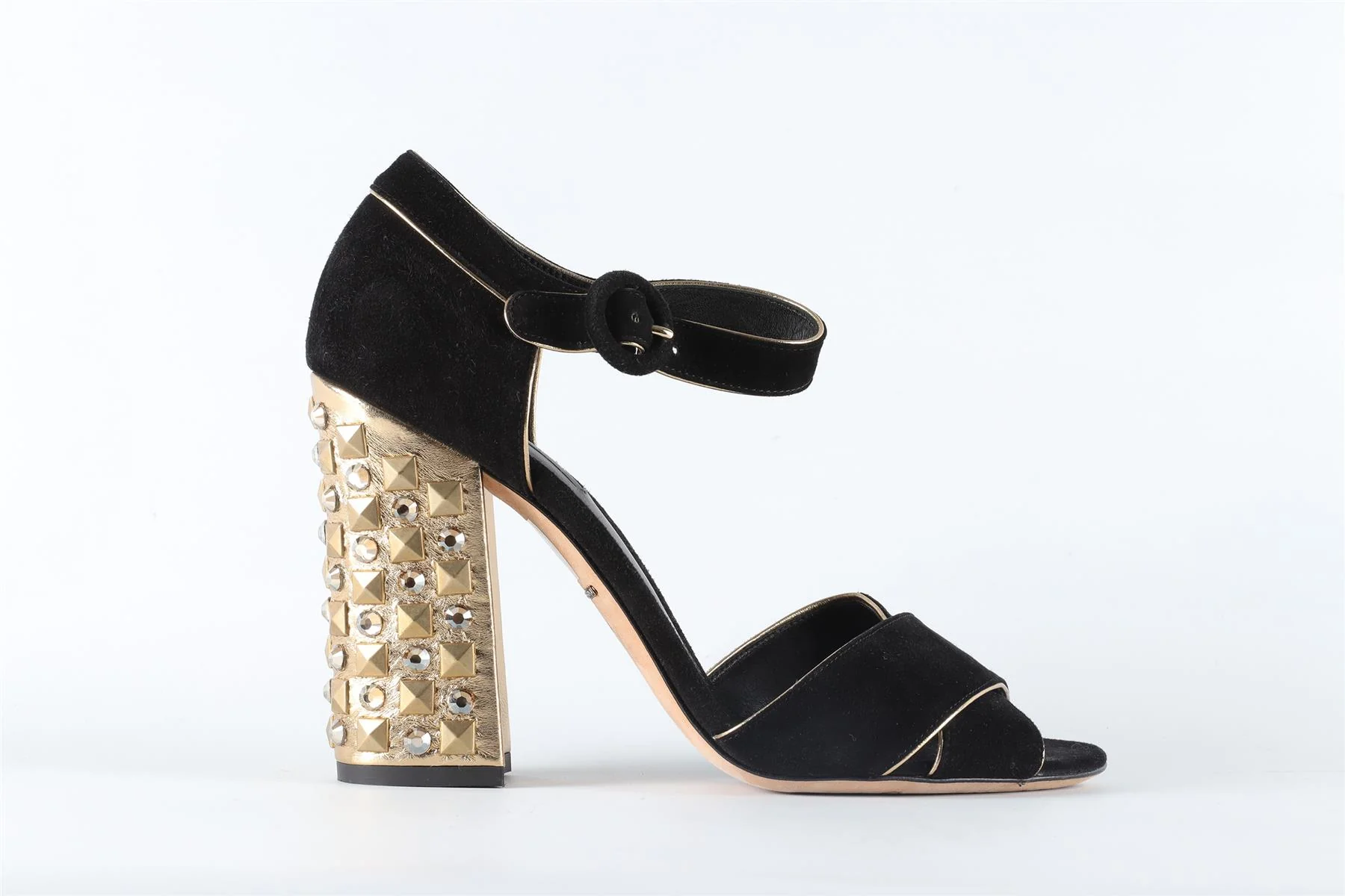 DOLCE & GABANNA BLACK SUEDE SANDALS EU 39.5 UK 6.5 US 9.5 - Image 2