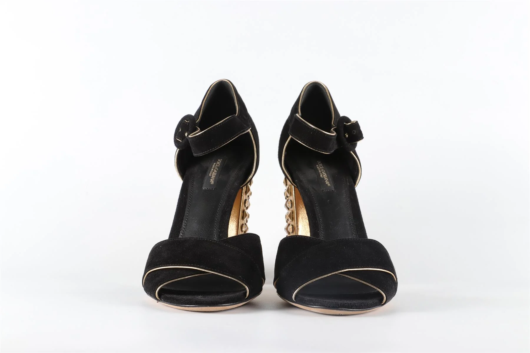 DOLCE & GABANNA BLACK SUEDE SANDALS EU 39.5 UK 6.5 US 9.5 - Image 3