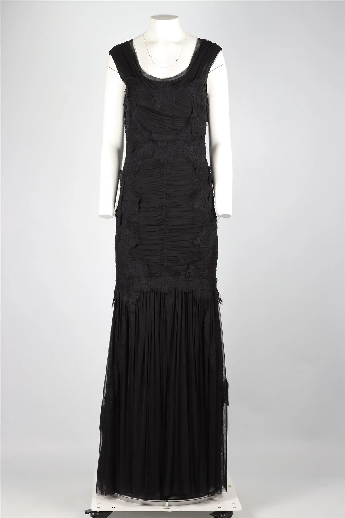 DOLCE & GABANNA BLACK TULLE MAXI DRESS IT 46 UK 14 - Image 2