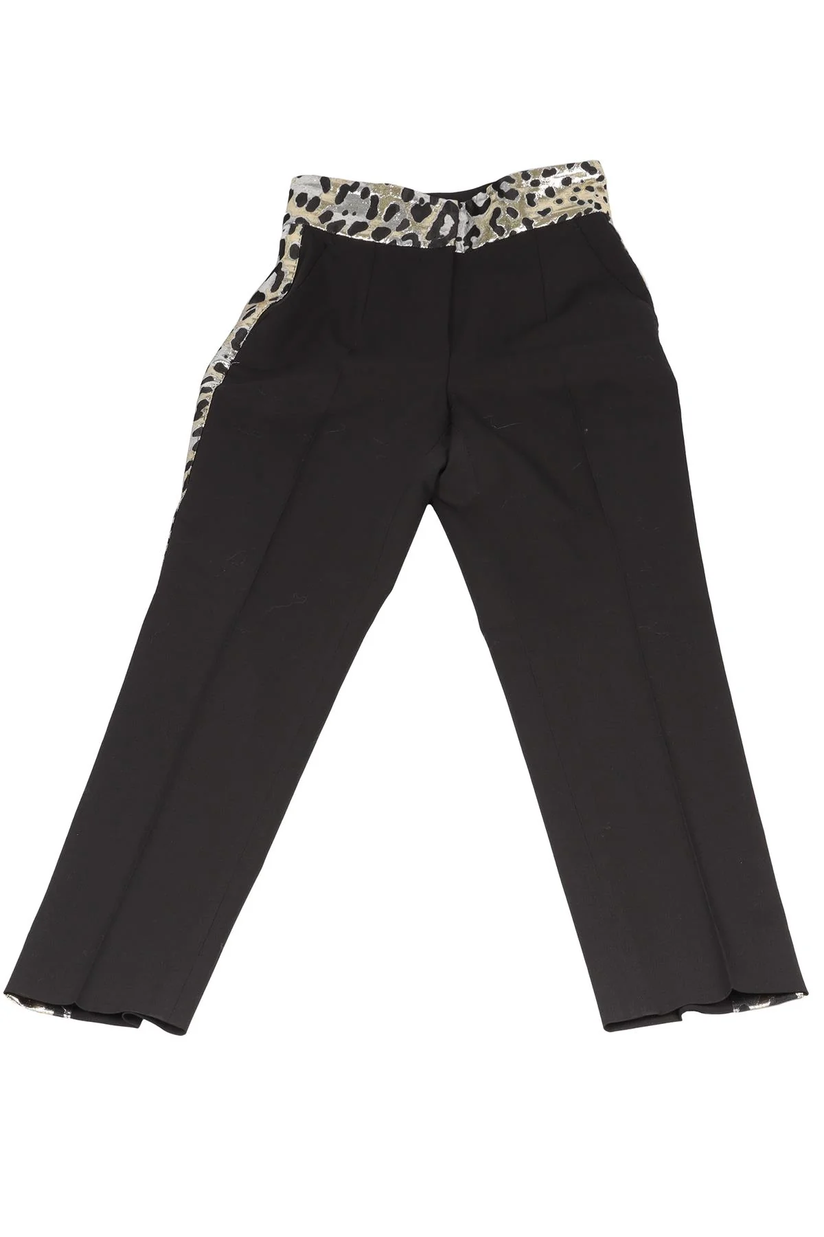 DOLCE & GABANNA BLACK WOOL STRAIGHT LEG PANTS IT 36 UK 4