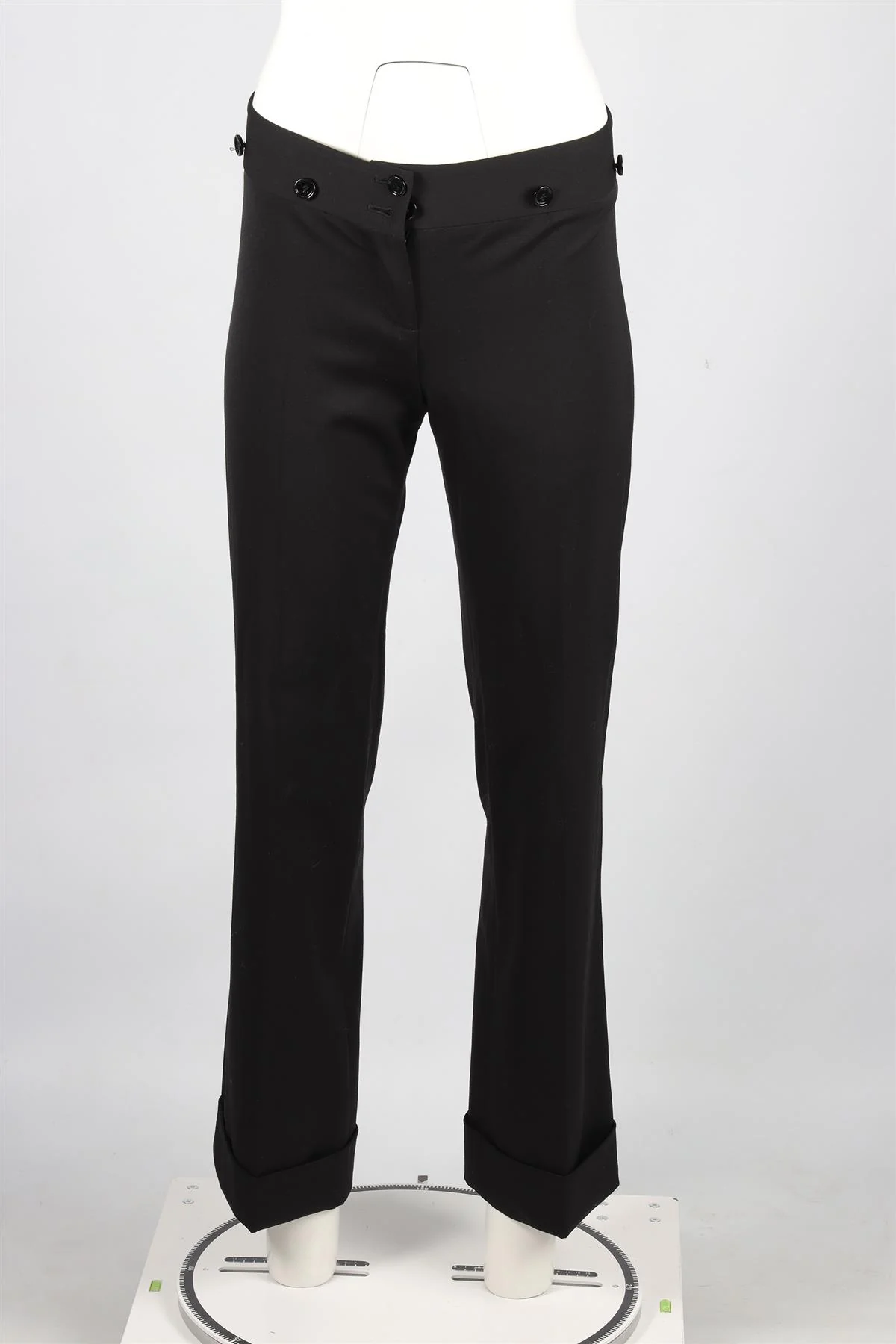 DOLCE & GABANNA BLACK WOOL STRAIGHT LEG PANTS IT 40 UK 8 - Image 2