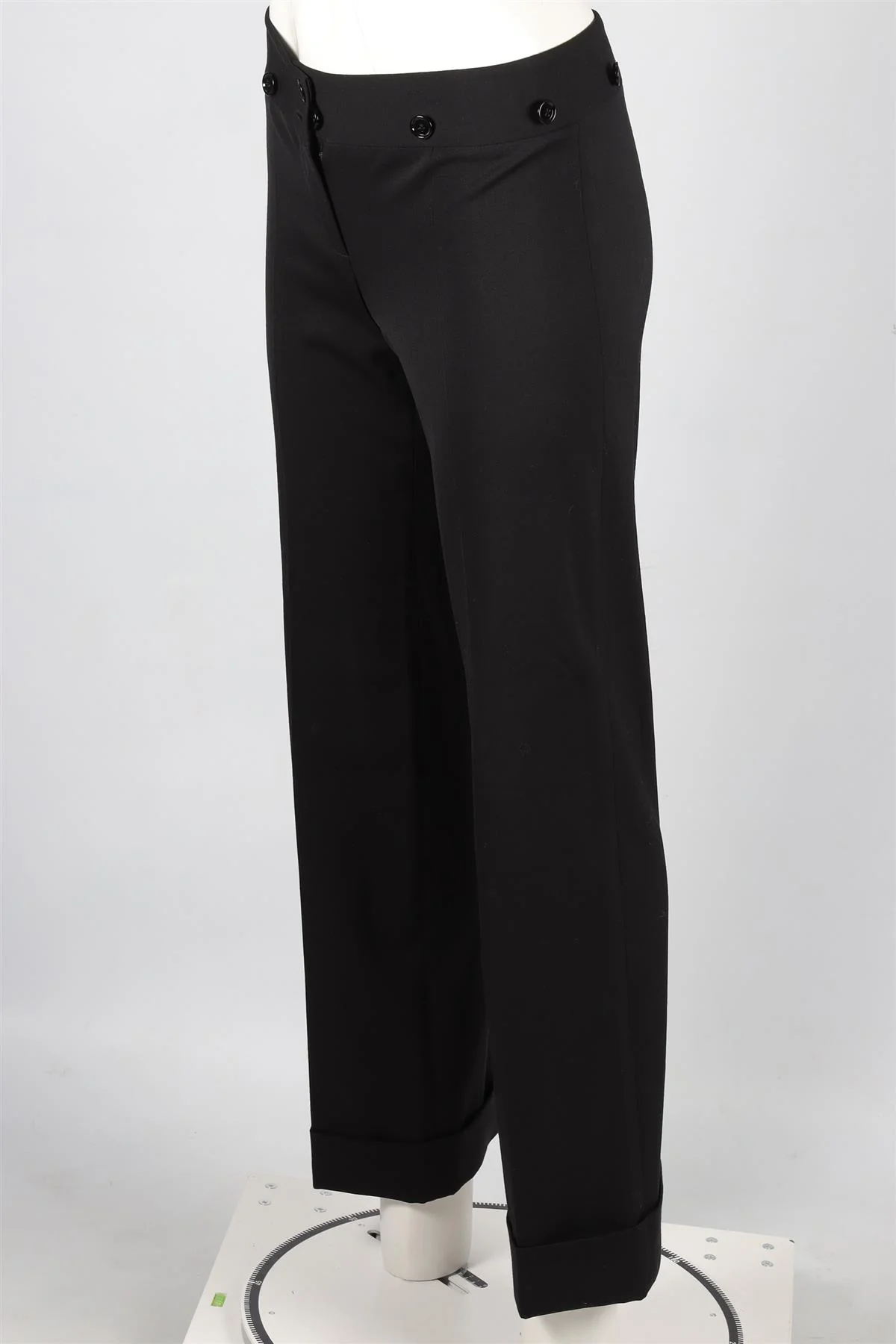 DOLCE & GABANNA BLACK WOOL STRAIGHT LEG PANTS IT 40 UK 8 - Image 3