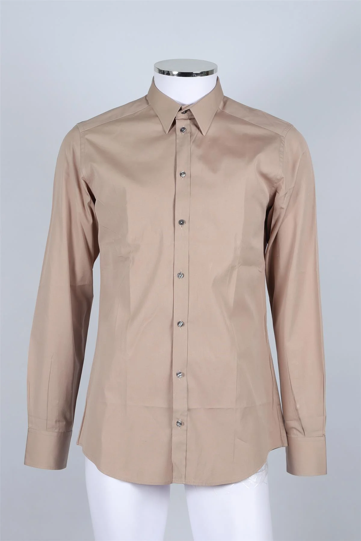 DOLCE & GABBANA BEIGE MEN'S COTTON SHIRT UK/US COLLAR 16 UK/US CHEST 40 - Image 2