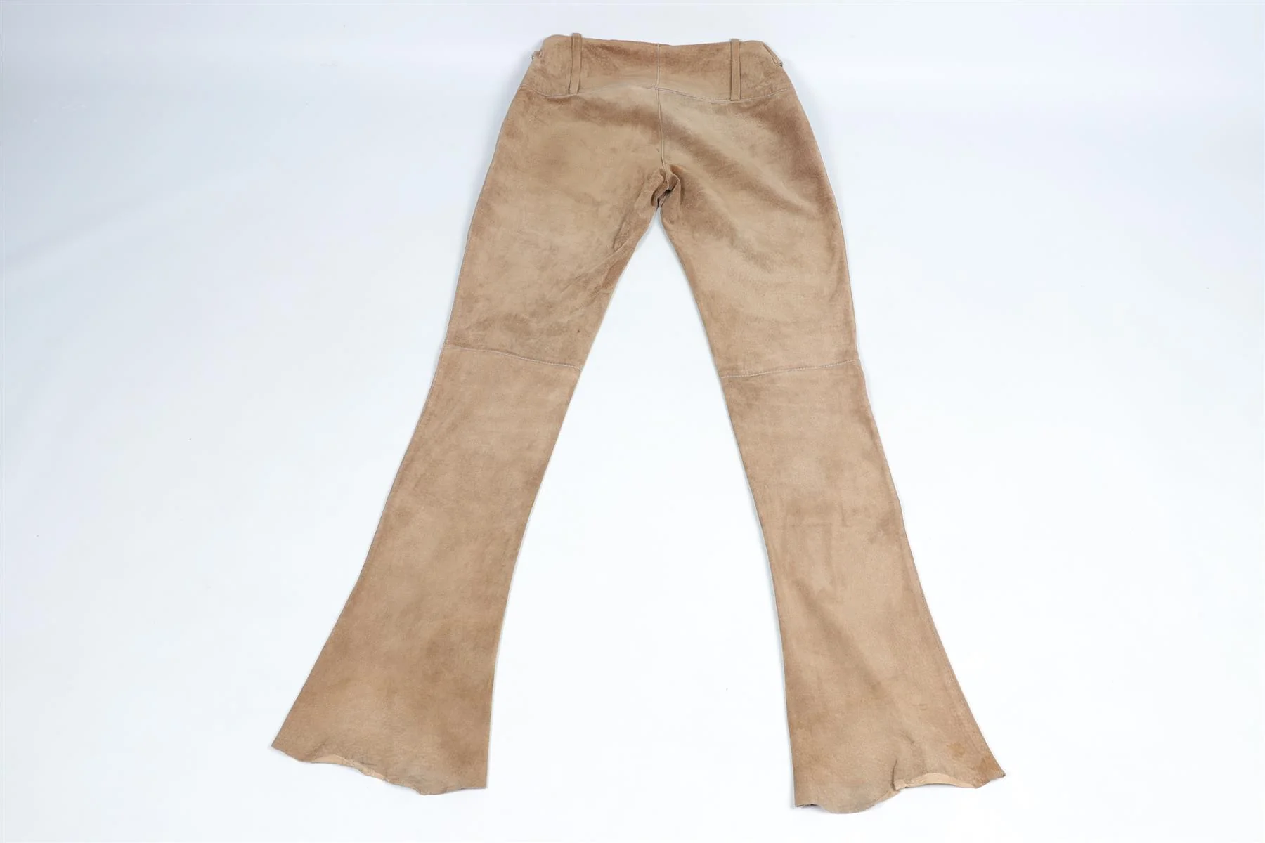 DOLCE & GABBANA BEIGE VINTAGE SUEDE FLARED PANTS IT 38 UK 6 - Image 5