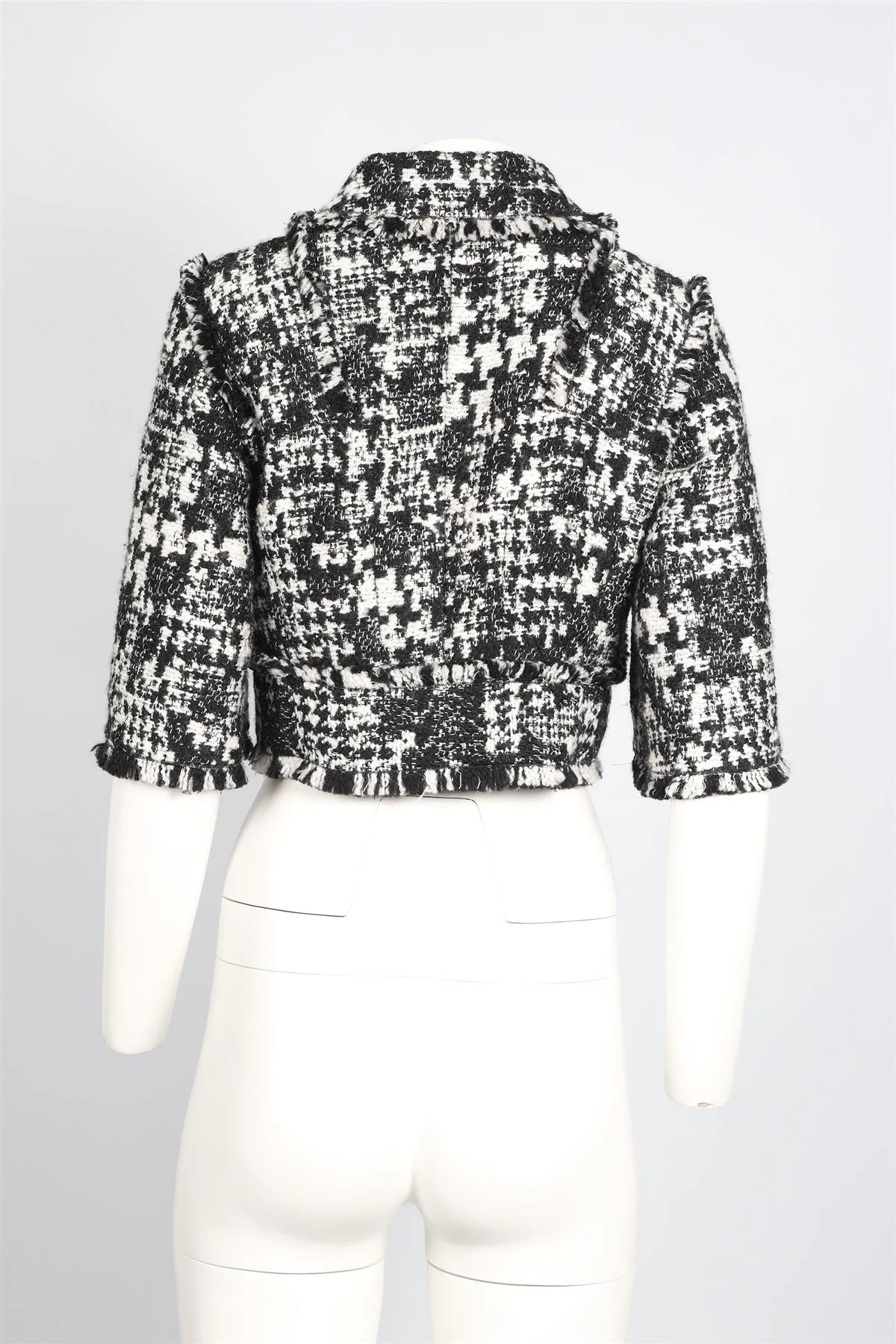 DOLCE & GABBANA BLACK AND WHITE WOOL BLEND JACKET IT 38 UK 6 - Image 4
