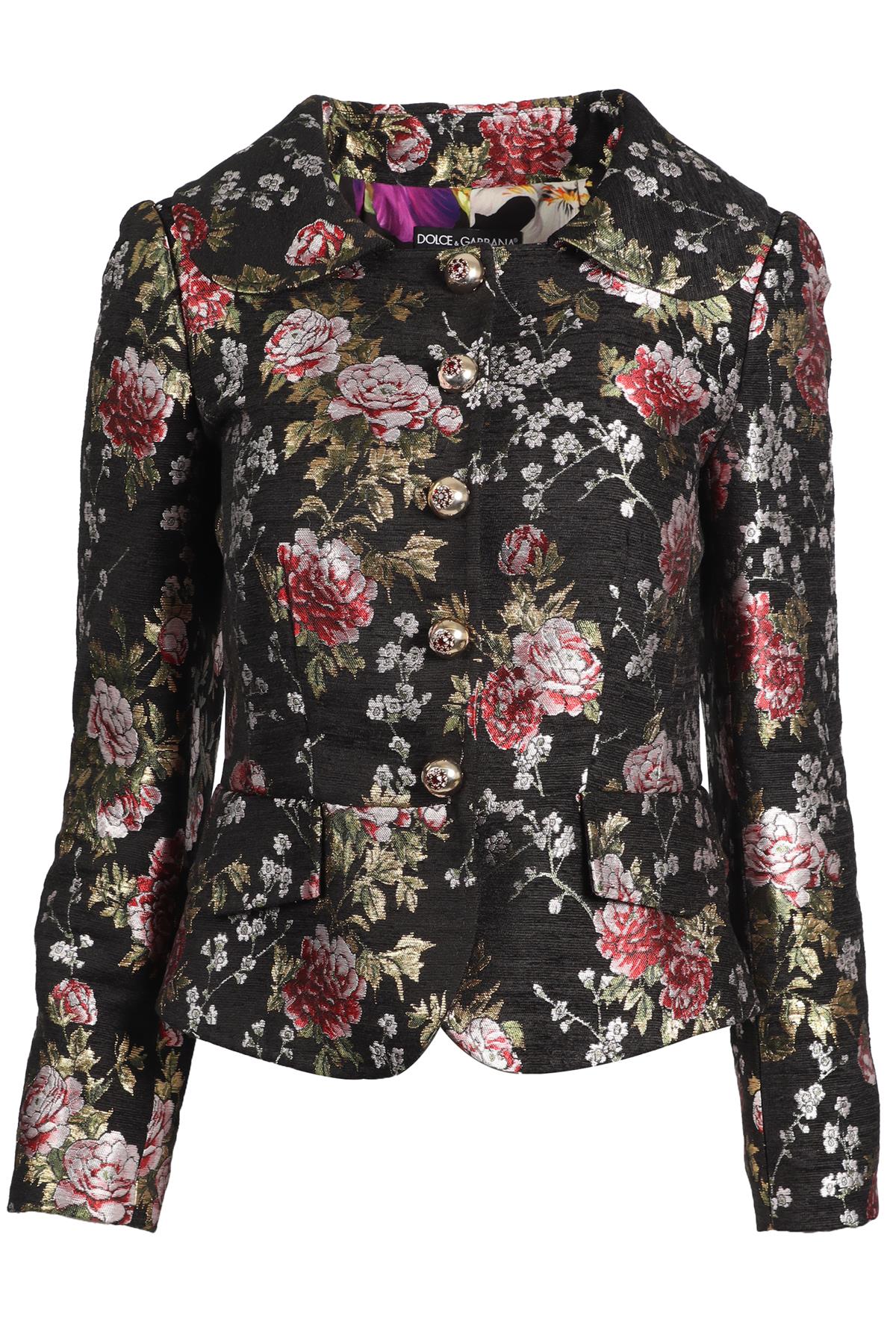 DOLCE & GABBANA BLACK BROCADE JACKET IT 40 UK 8
