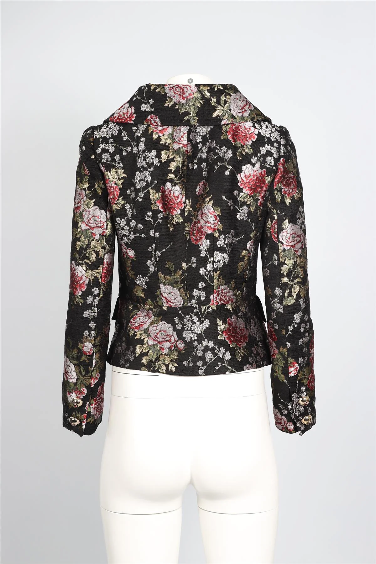 DOLCE & GABBANA BLACK BROCADE JACKET IT 40 UK 8 - Image 4