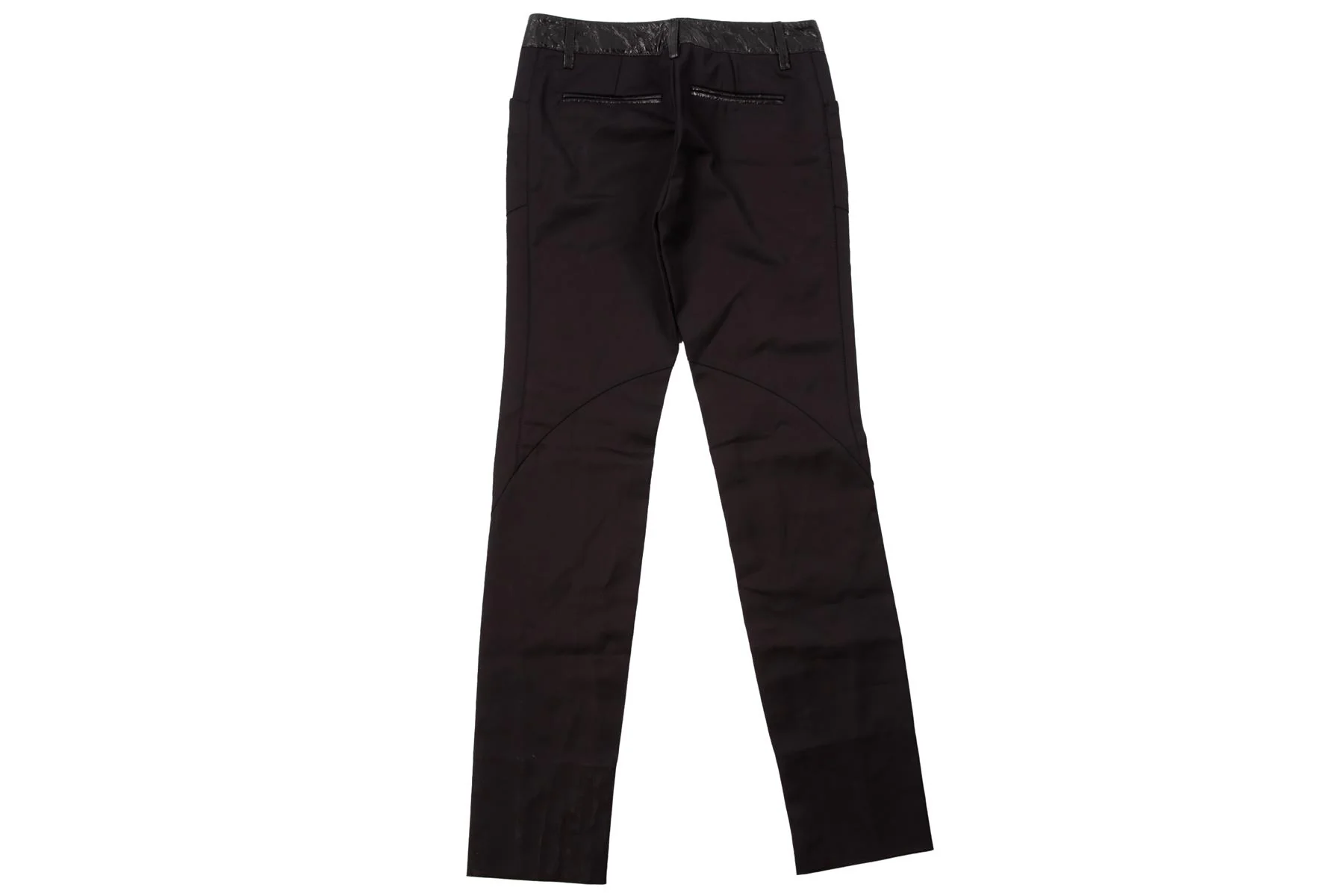 DOLCE & GABBANA BLACK COTTON STRAIGHT LEG PANTS IT 38 UK 6 - Image 4