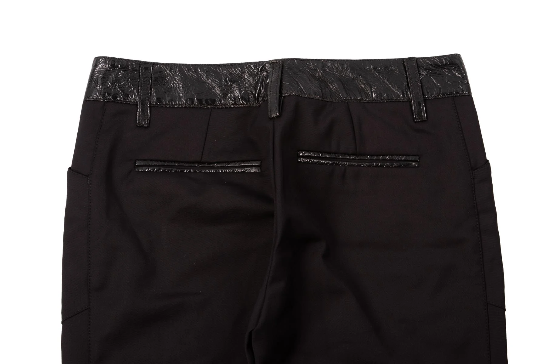 DOLCE & GABBANA BLACK COTTON STRAIGHT LEG PANTS IT 38 UK 6 - Image 5