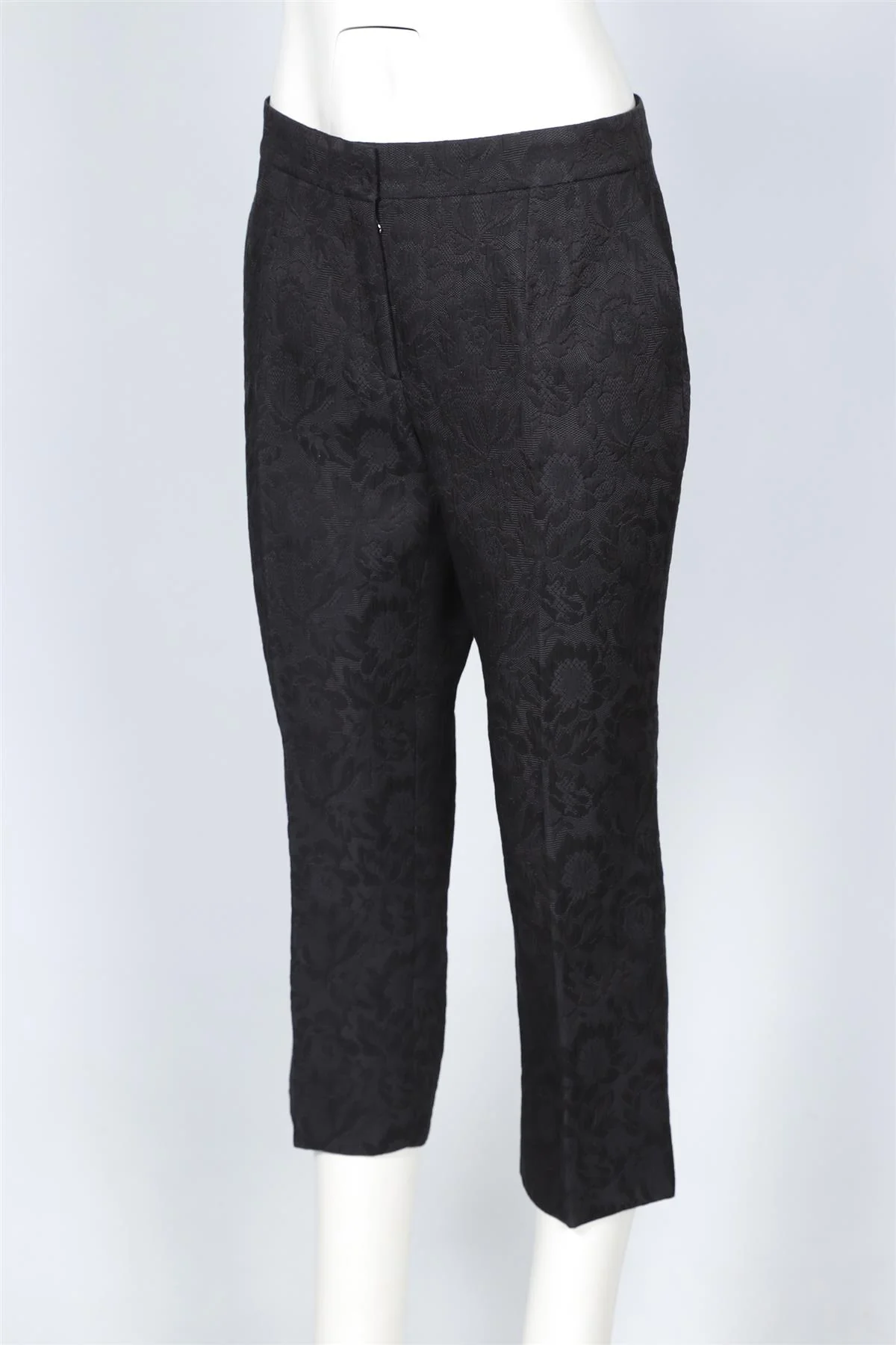 DOLCE & GABBANA BLACK COTTON STRAIGHT LEG PANTS IT 46 UK 14 - Image 3