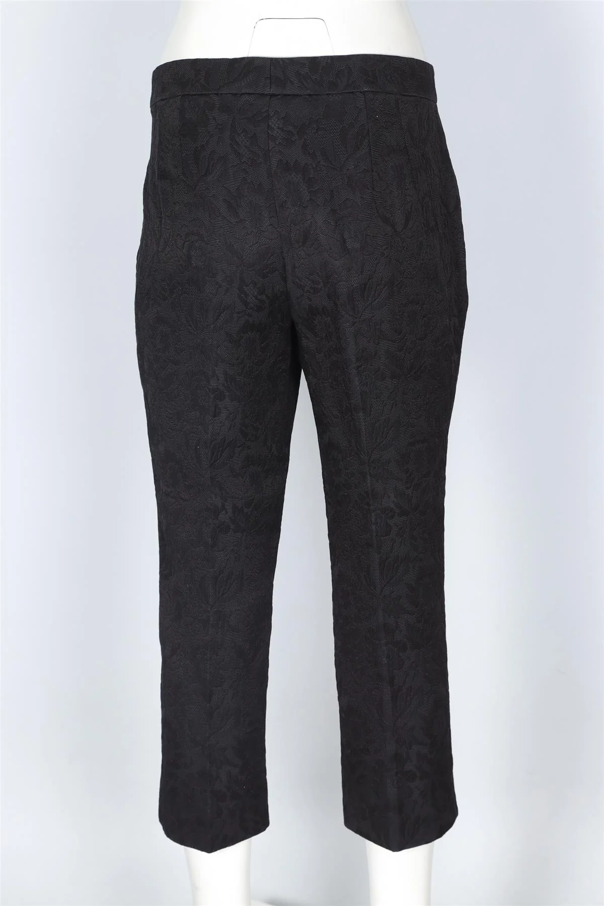 DOLCE & GABBANA BLACK COTTON STRAIGHT LEG PANTS IT 46 UK 14 - Image 4