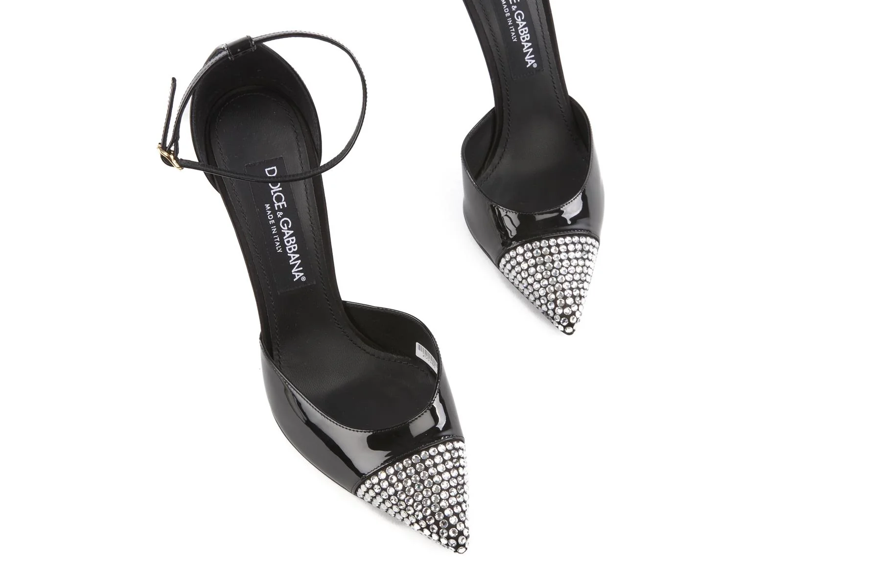 DOLCE & GABBANA BLACK CRYSTAL AND PATENT LEATHER PUMPS EU 39 UK 6 US 9 - Image 4