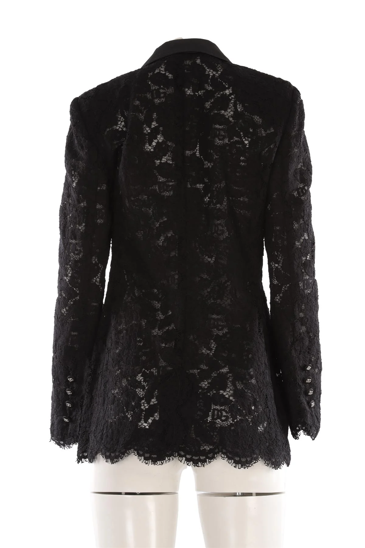 DOLCE & GABBANA BLACK LACE BLAZER IT 44 UK 12 - Image 4