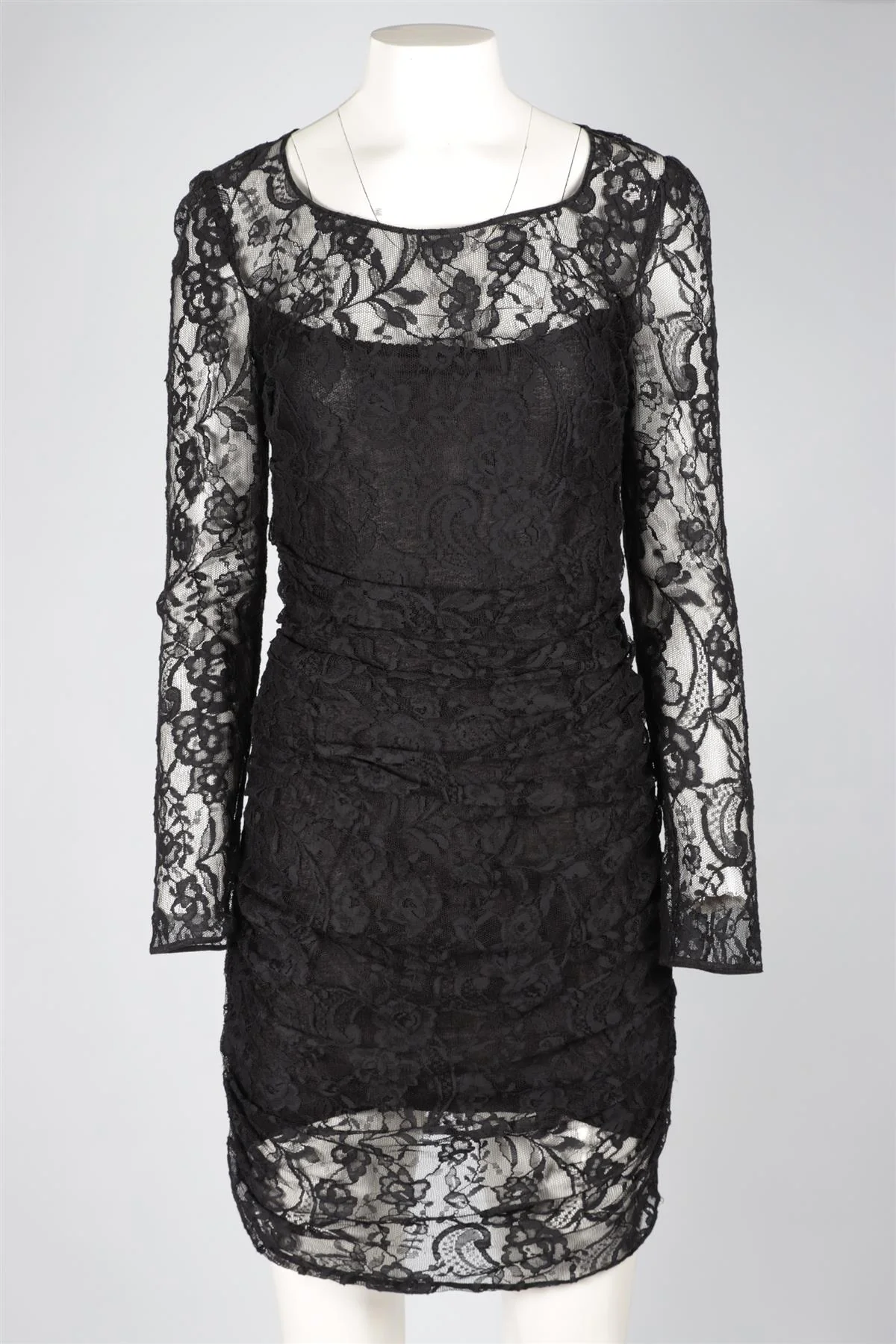 DOLCE & GABBANA BLACK LACE MINI DRESS IT 44 UK 12 - Image 2