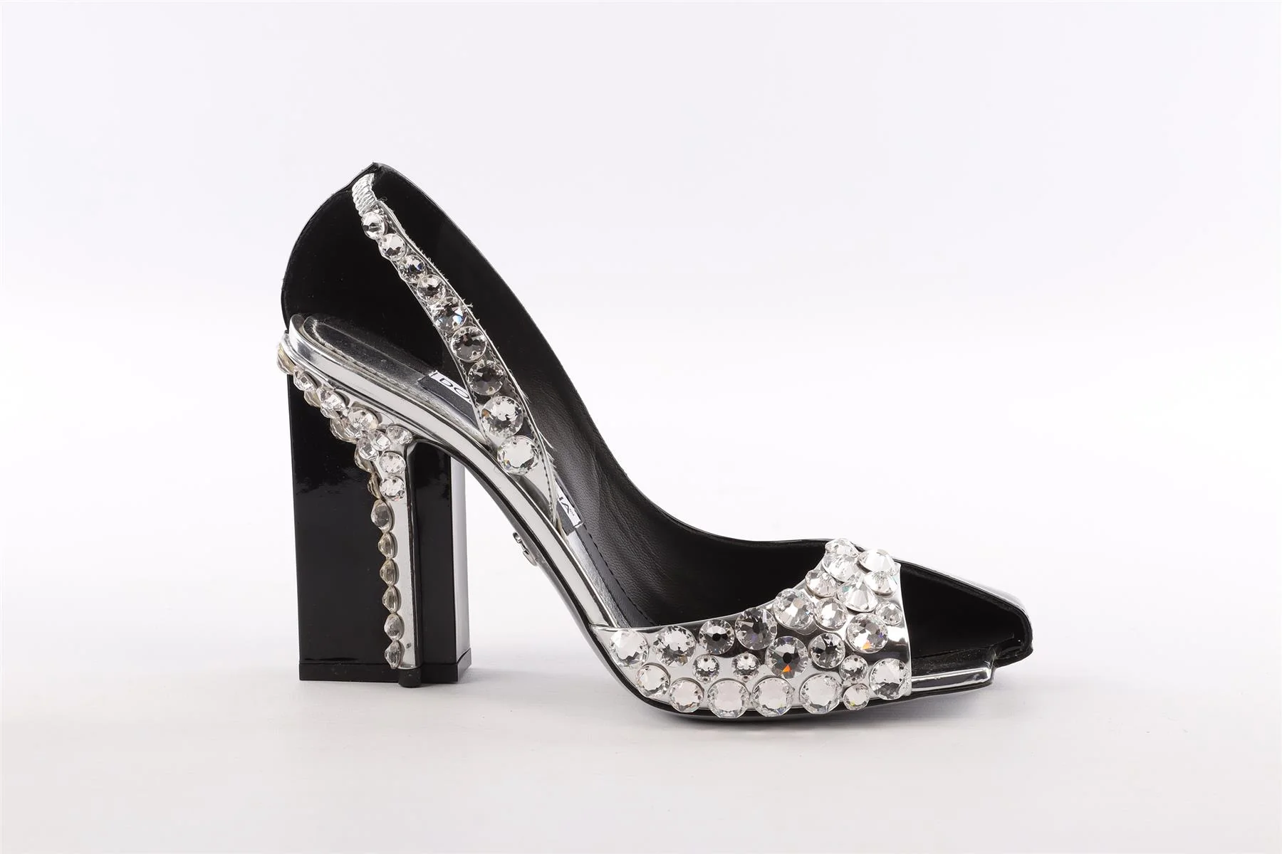 DOLCE & GABBANA BLACK LEATHER PUMPS EU 38.5 UK 5.5 US 8.5 - Image 2