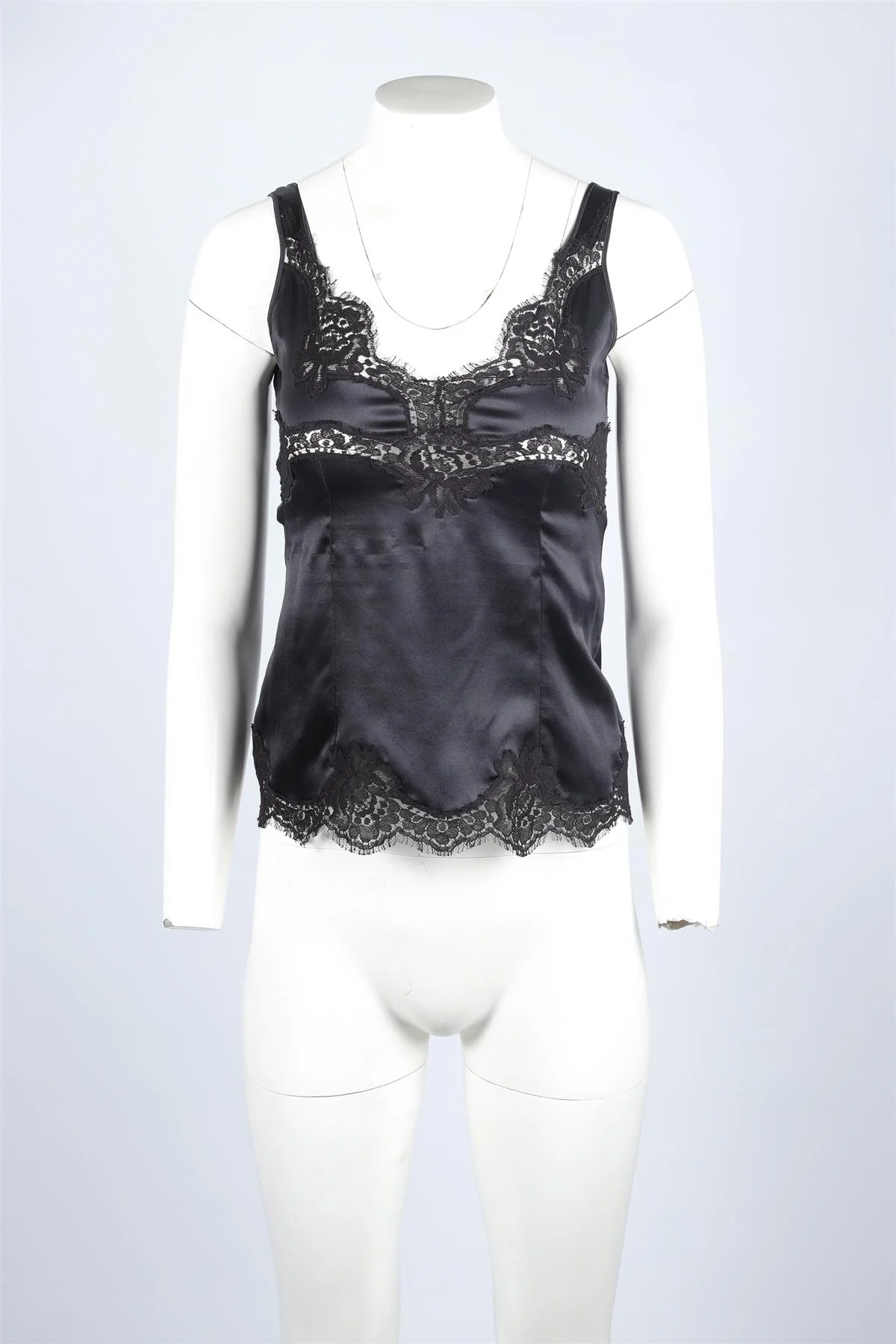 DOLCE & GABBANA BLACK SILK TOP IT 38 UK 6 - Image 2
