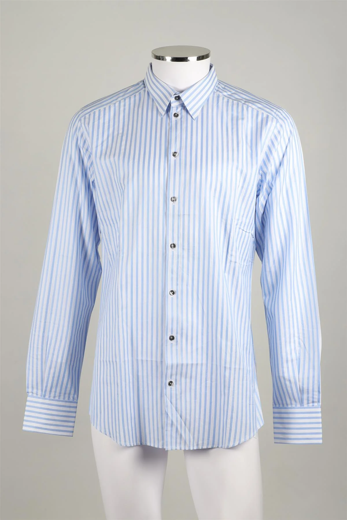 DOLCE & GABBANA BLUE & WHITE MEN'S COTTON SHIRT UK/US COLLAR 16 UK/US CHEST 40 - Image 2