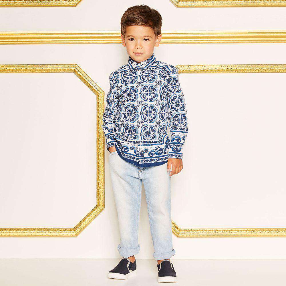 DOLCE & GABBANA BOYS LIGHT BLUE JEANS 2 YEARS