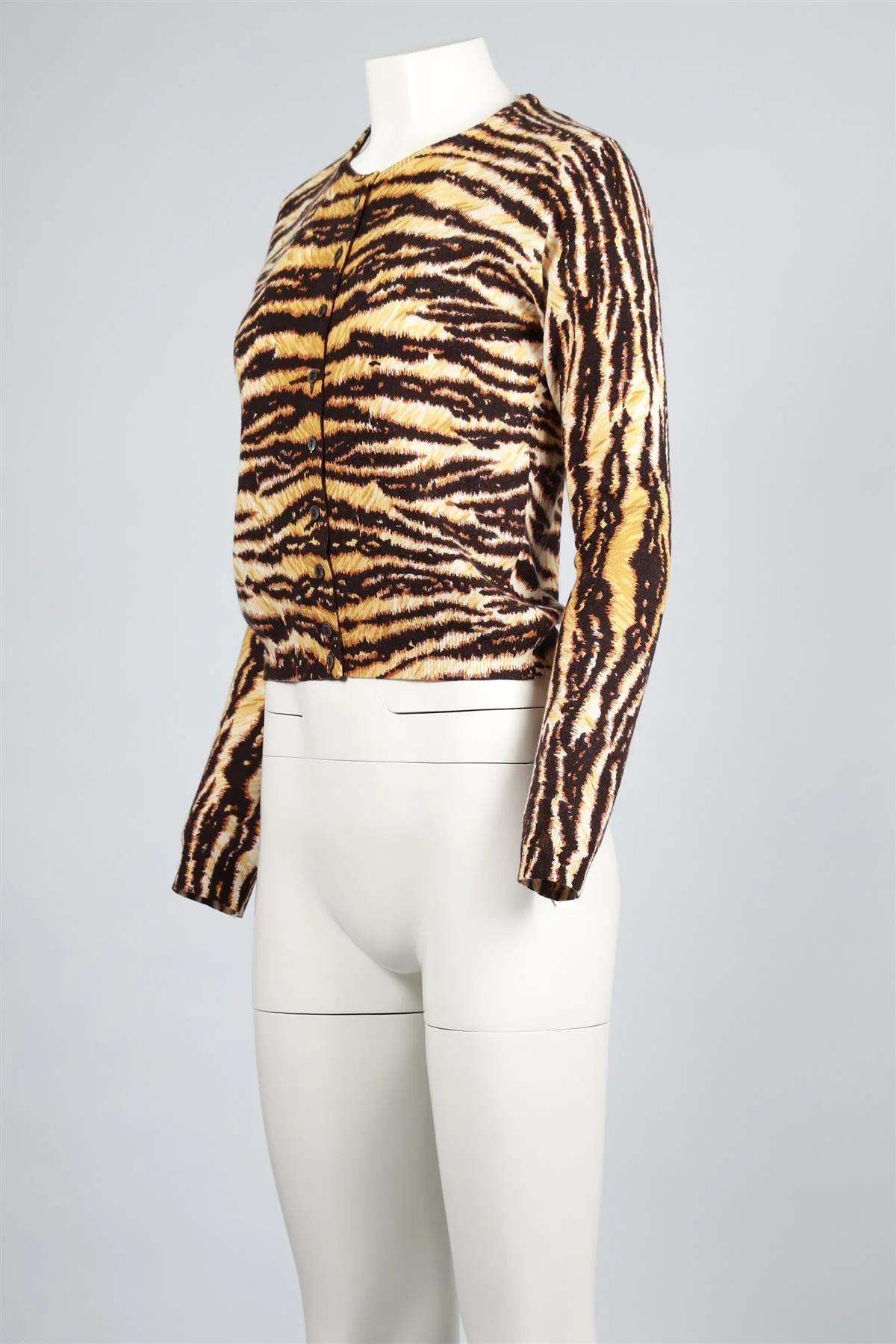 DOLCE & GABBANA BROWN CASHMERE CARDIGAN IT 42 UK 10 - Image 3
