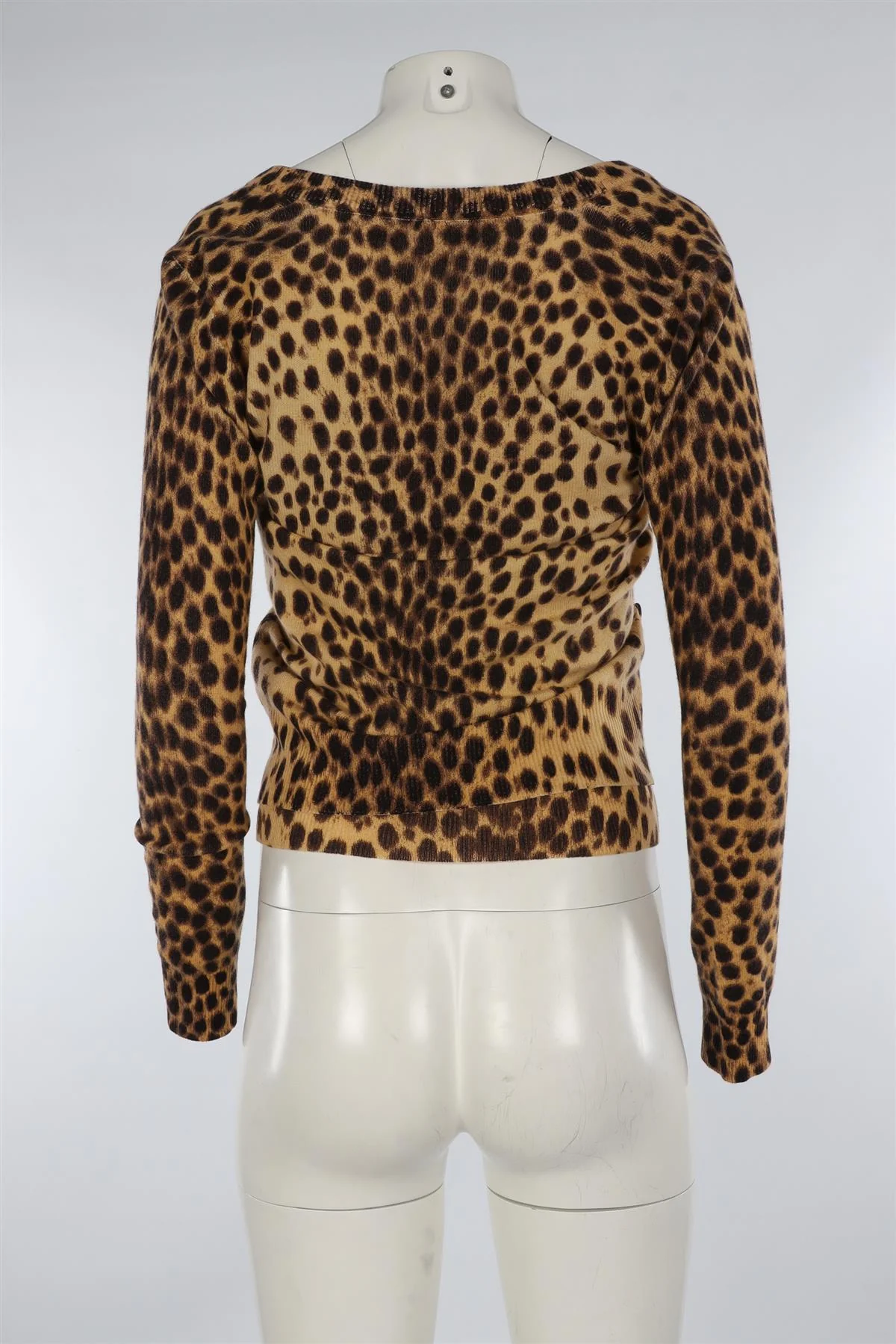 DOLCE & GABBANA BROWN JACQUARD WOOL TOP IT 38 UK 6 - Image 4