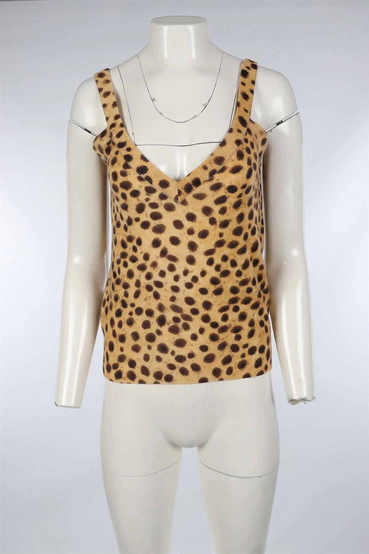 DOLCE & GABBANA BROWN JACQUARD WOOL TOP IT 38 UK 6 - Image 5
