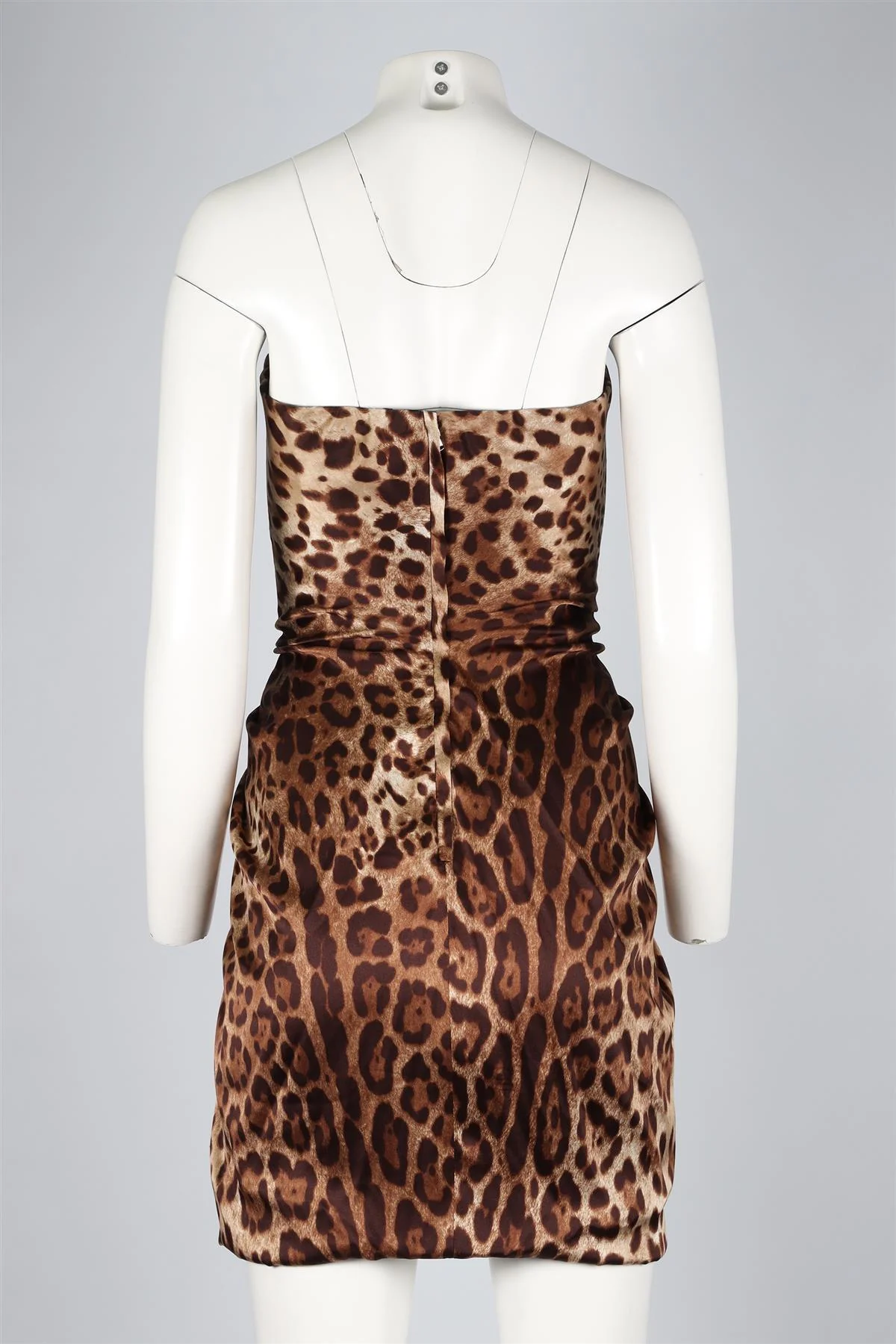 DOLCE & GABBANA BROWN SILK MINI DRESS IT 42 UK 10 - Image 4