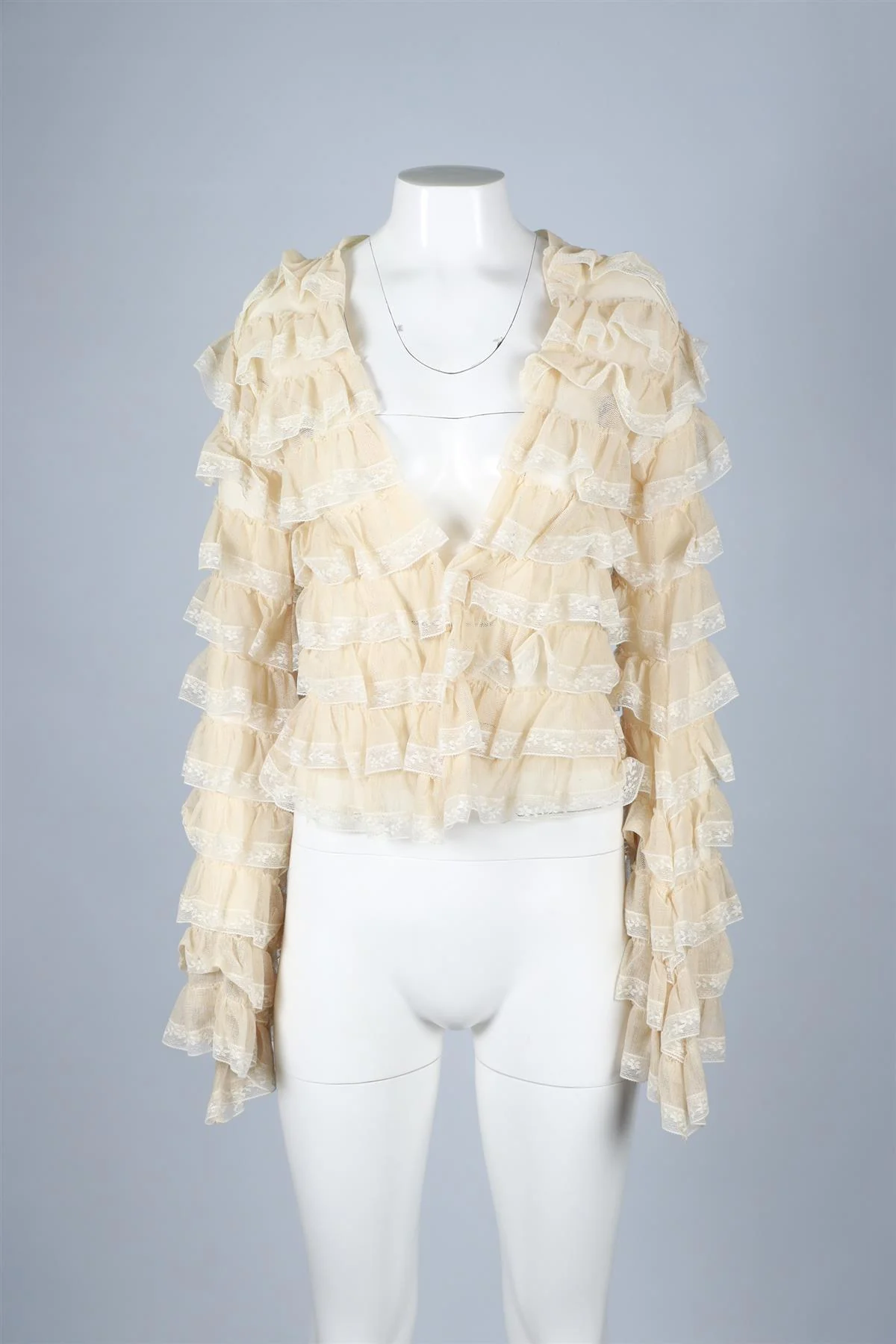 DOLCE & GABBANA CREAM LACE AND MESH CARDIGAN IT 40 UK 8 - Image 2