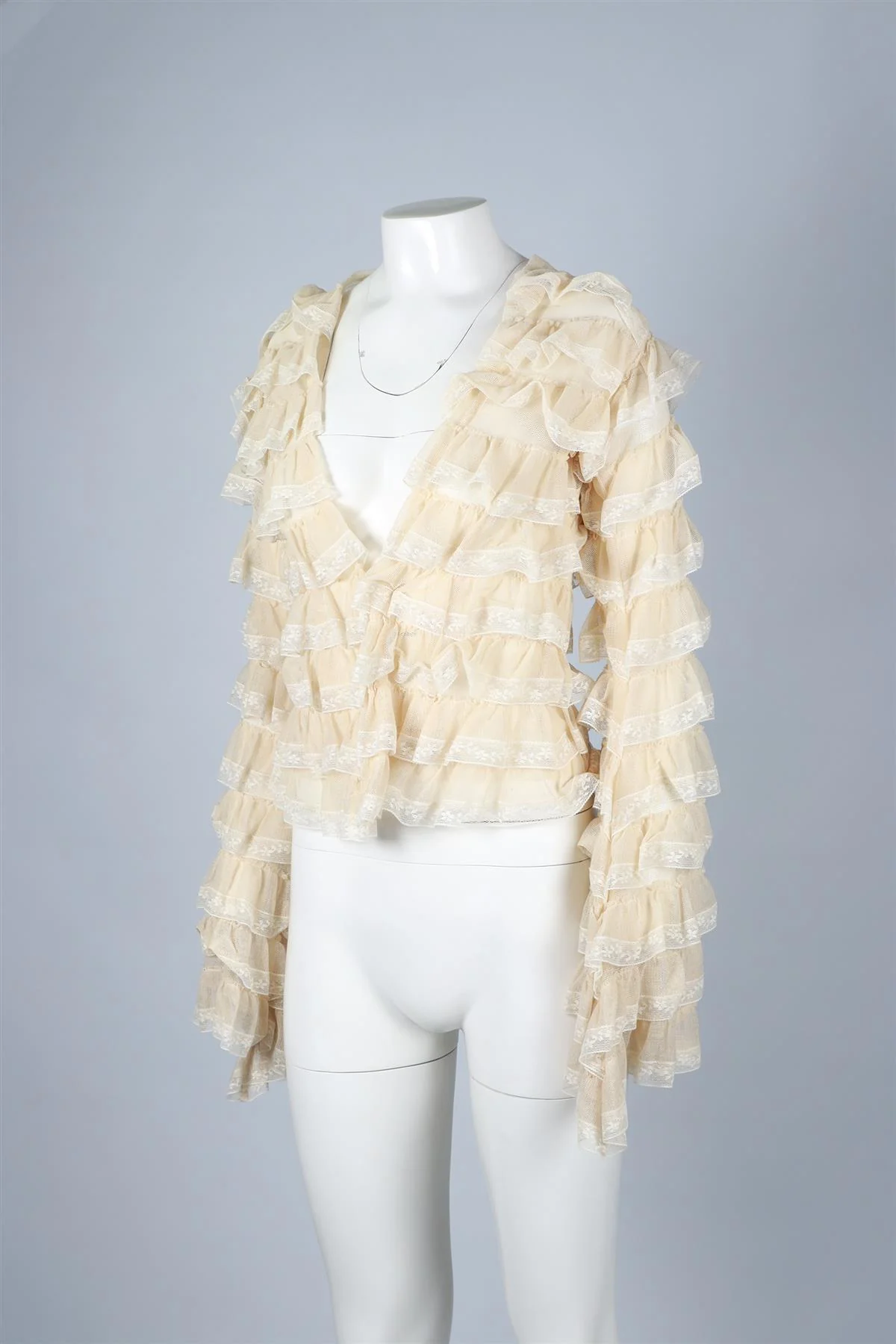 DOLCE & GABBANA CREAM LACE AND MESH CARDIGAN IT 40 UK 8 - Image 3