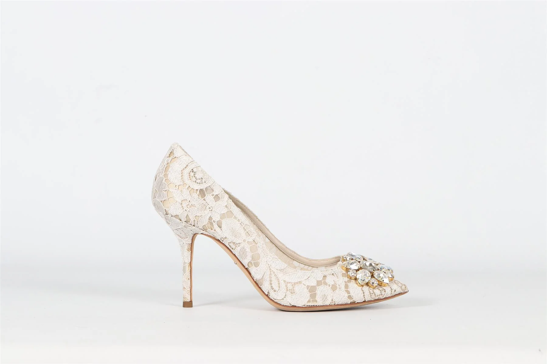 DOLCE & GABBANA CRYSTAL AND LACE PUMPS EU 39 UK 6 US 9 - Image 2