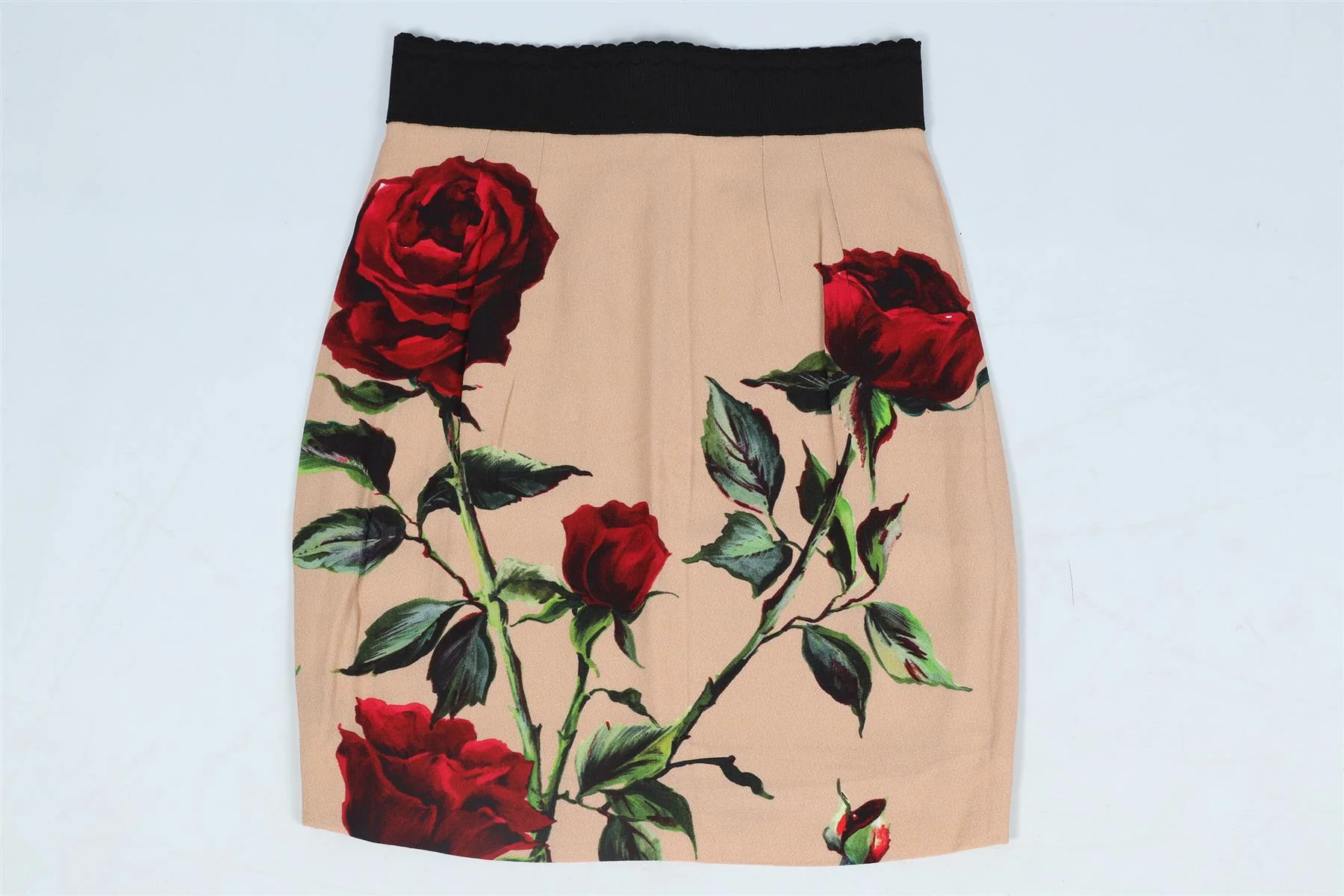 DOLCE & GABBANA FLORAL PRINT SILK BLEND MINI SKIRT IT 38 UK 6 - Image 2