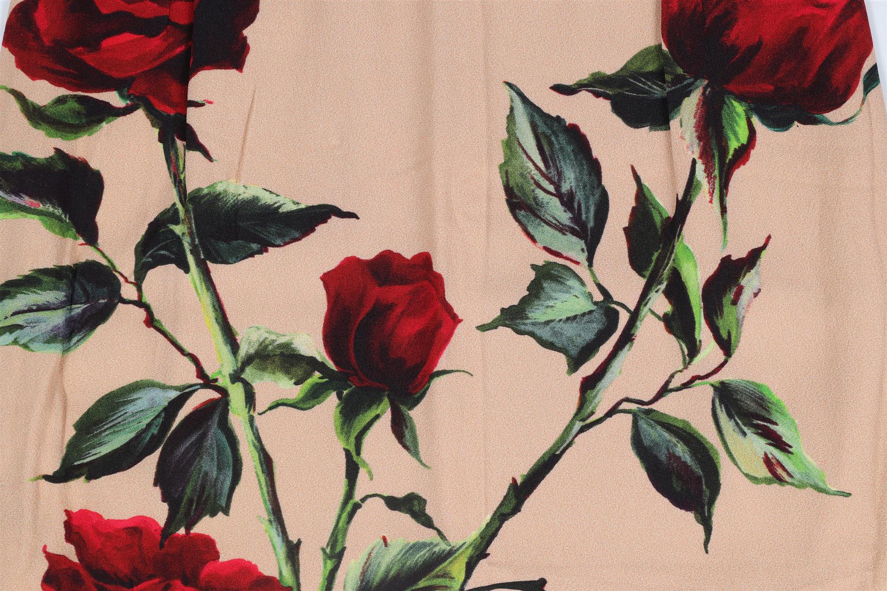 DOLCE & GABBANA FLORAL PRINT SILK BLEND MINI SKIRT IT 38 UK 6 - Image 3