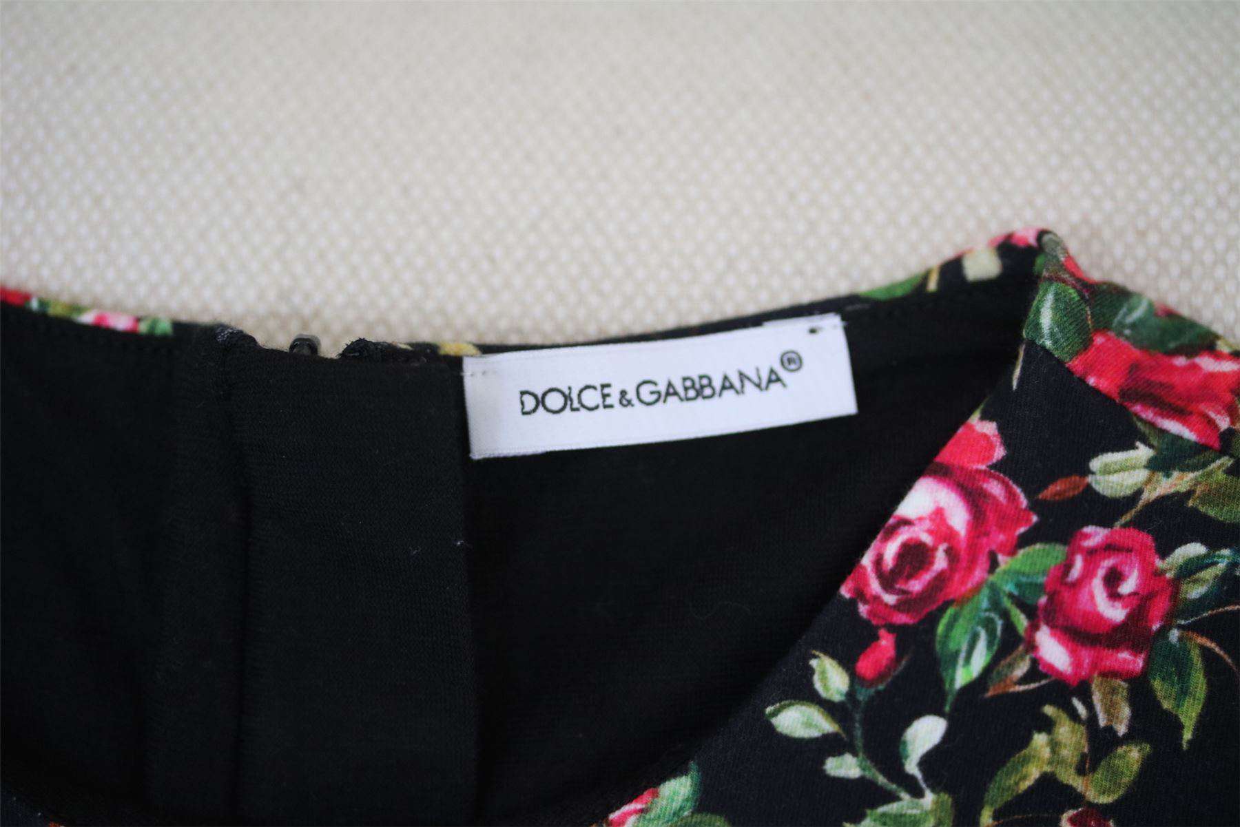 DOLCE & GABBANA GIRLS BLACK ROSELLINE DRESS 5 YEARS - Image 3