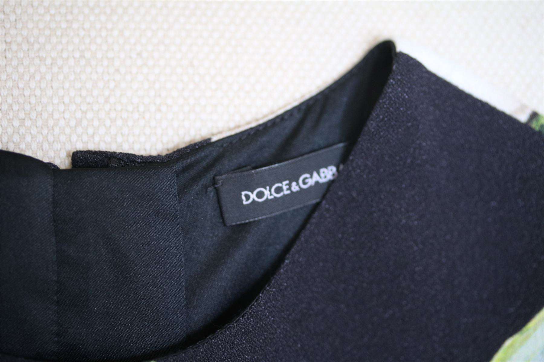 DOLCE & GABBANA GIRLS BLACK VISCOSE CRÊPE DRESS WITH WHITE TULIP PRINT 3 YEARS - Image 4