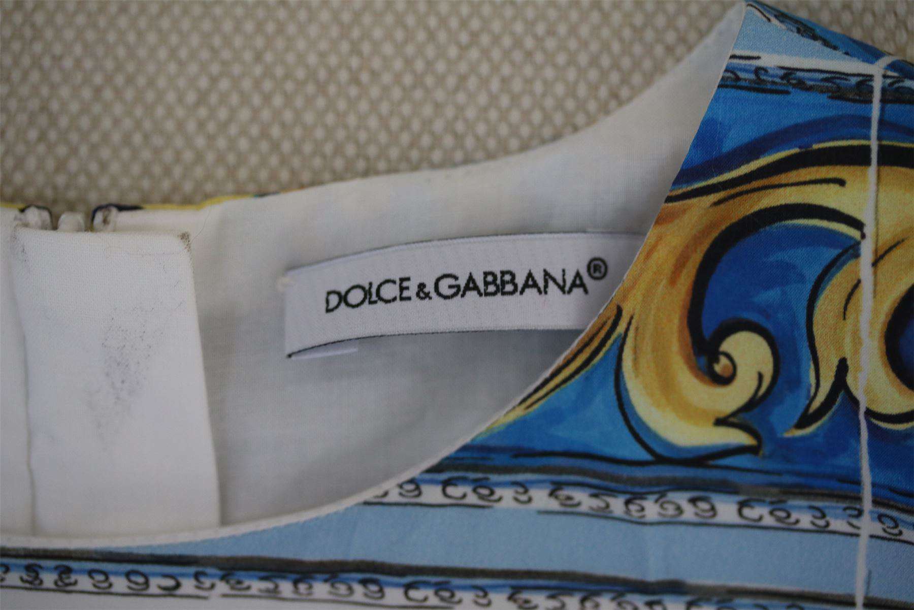 DOLCE & GABBANA GIRLS BLUE VASO FIORE DRESS 5 YEARS - Image 4