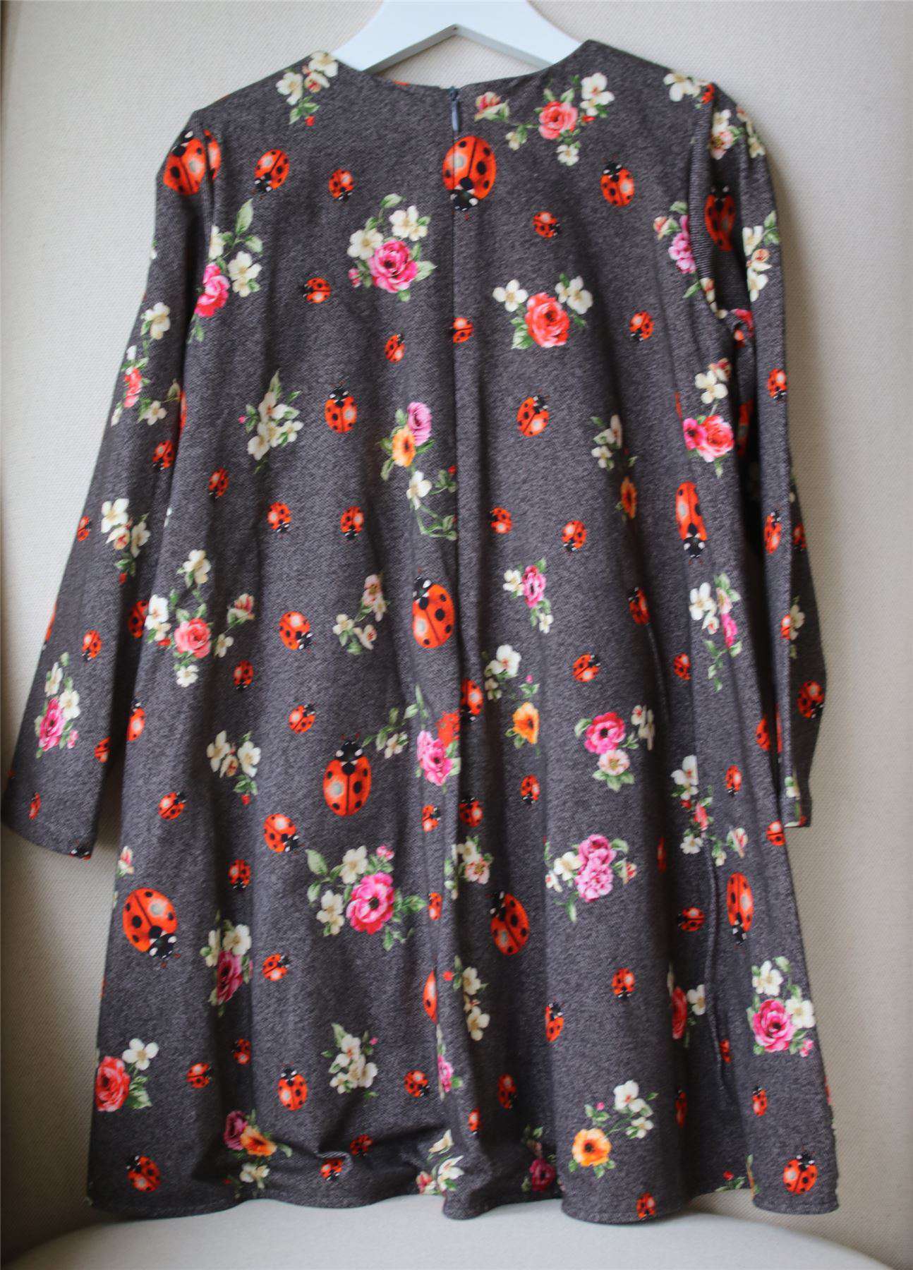 DOLCE & GABBANA GIRLS GREY COCCINELLE DRESS 5 YEARS - Image 3