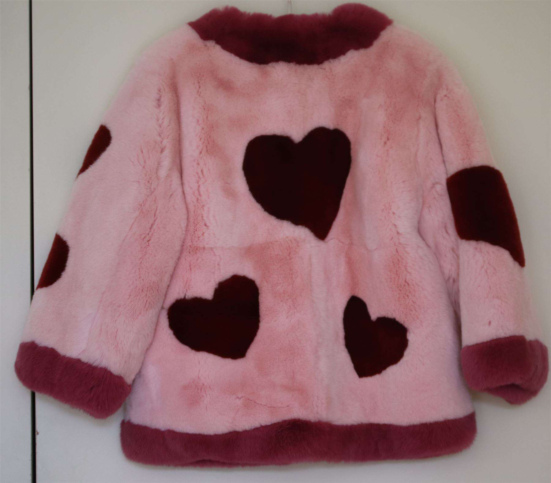 DOLCE & GABBANA GIRLS PINK FUR HEART COAT 4 YEARS - Image 2
