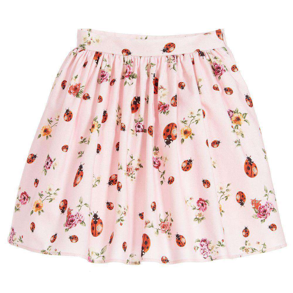 DOLCE & GABBANA GIRLS PINK LADYBIRD PRINT SKIRT 5 YEARS - Image 2