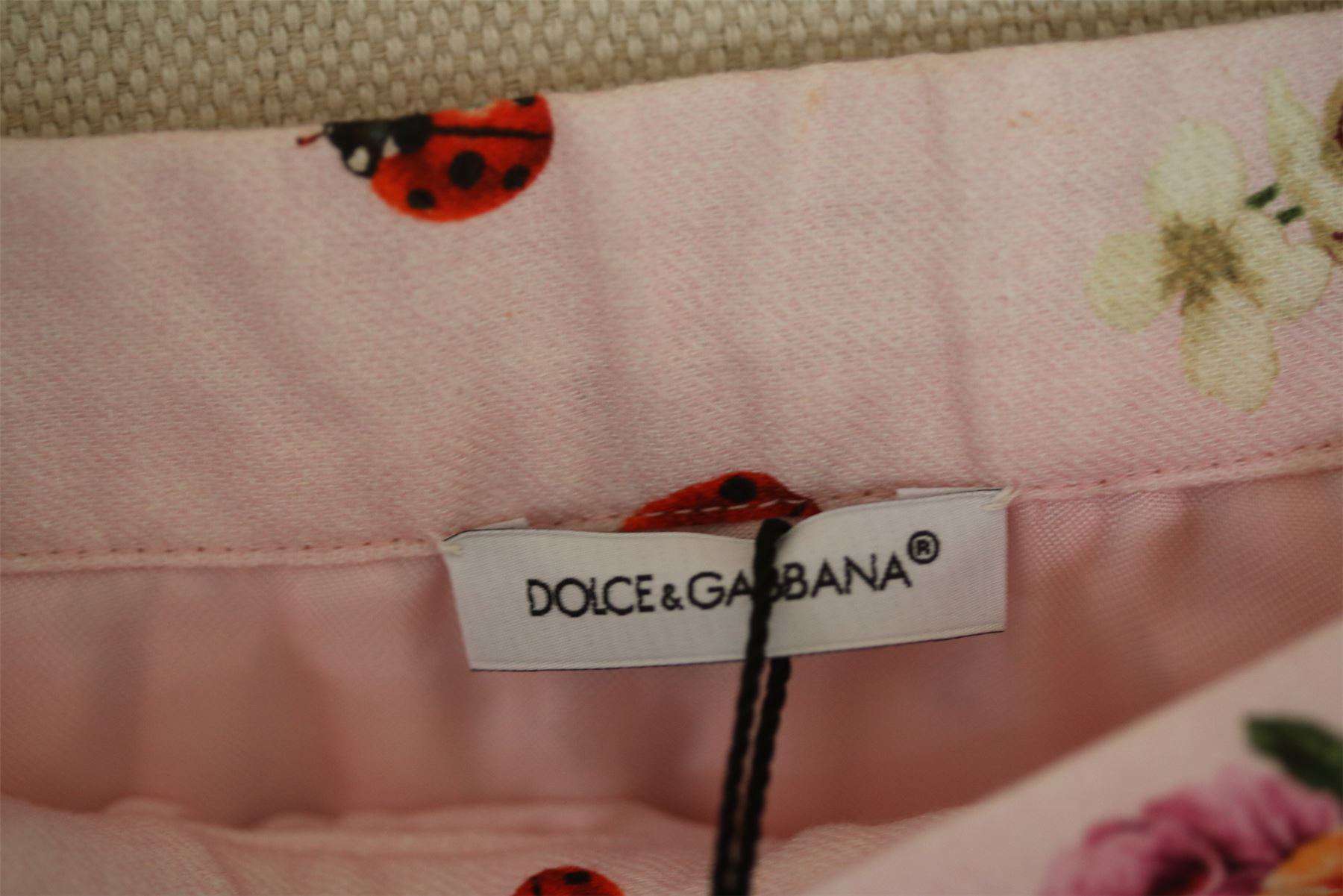 DOLCE & GABBANA GIRLS PINK LADYBIRD PRINT SKIRT 5 YEARS - Image 4