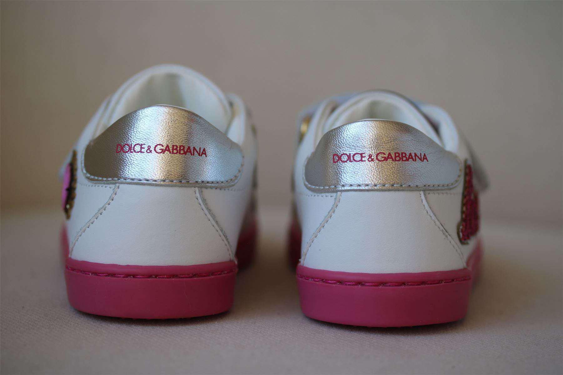 DOLCE & GABBANA GIRLS PINK LOVE TRAINERS EU 25 UK 8 - Image 4