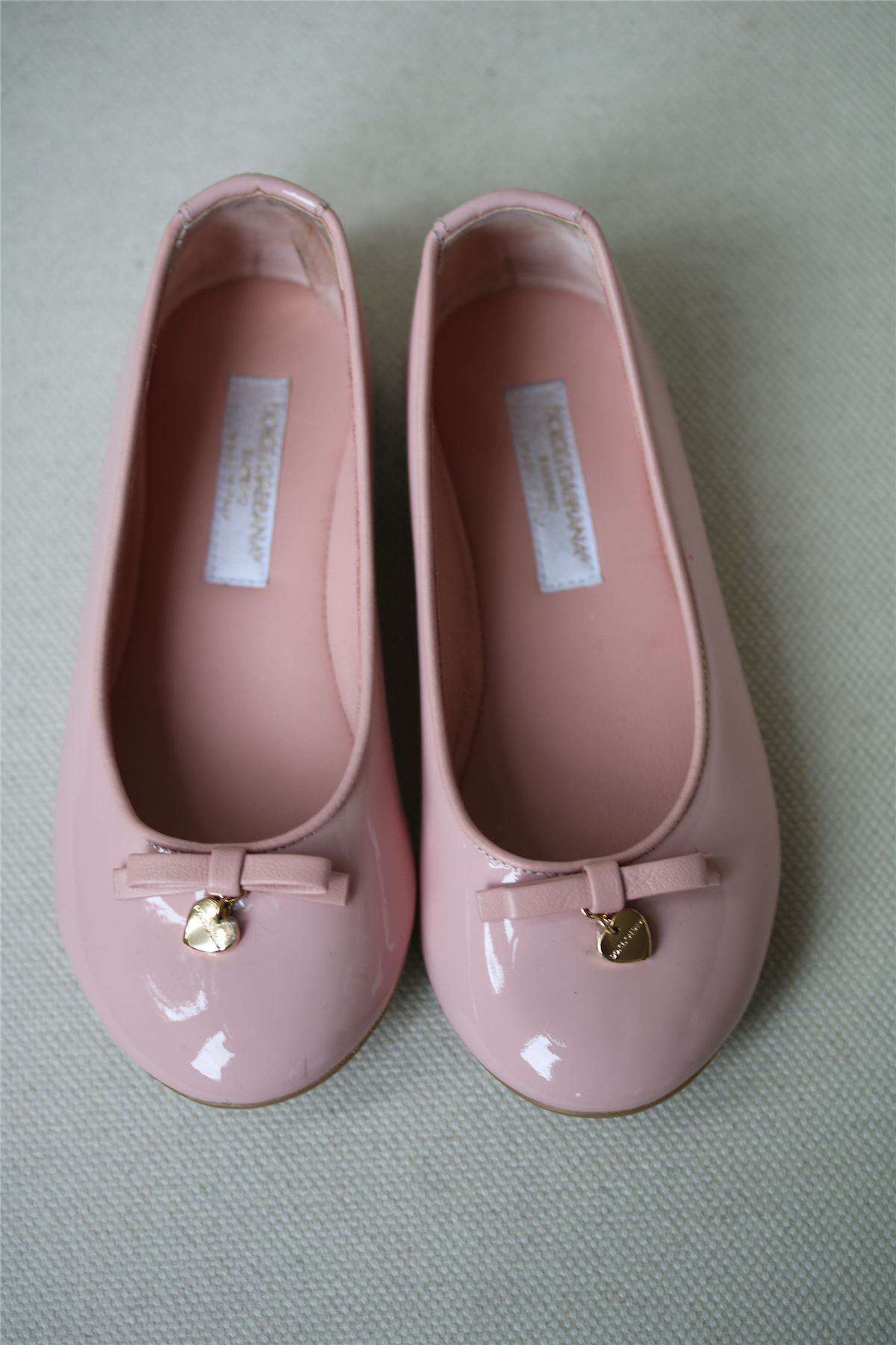 DOLCE & GABBANA GIRLS PINK PATENT LEATHER SHOES EU 27 UK 9 - Image 2