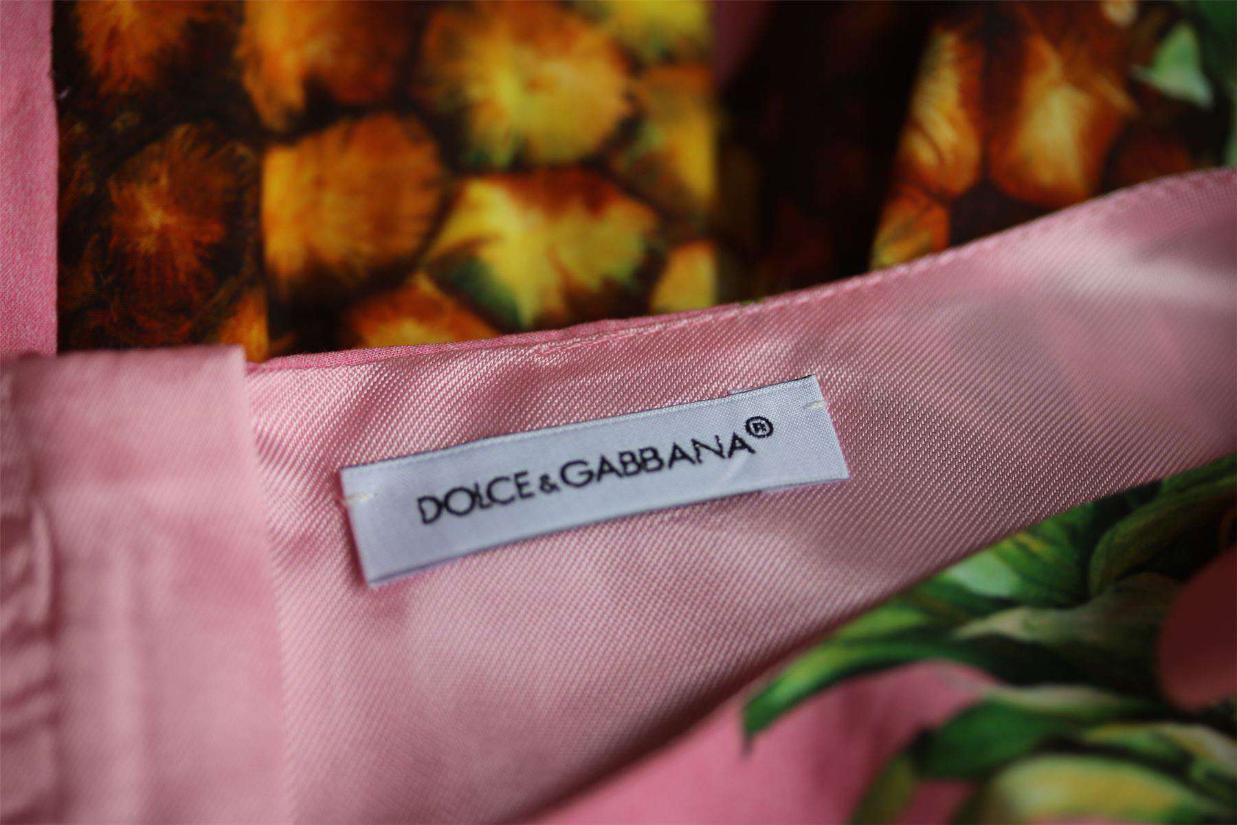 DOLCE & GABBANA GIRLS PINK PINEAPPLE PRINT DRESS 4 YEARS - Image 5