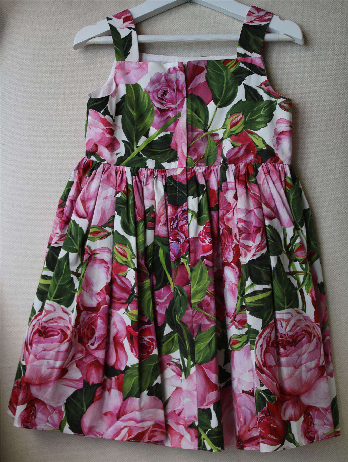DOLCE & GABBANA GIRLS PINK ROSE BIANCO COTTON DRESS 4 YEARS - Image 6