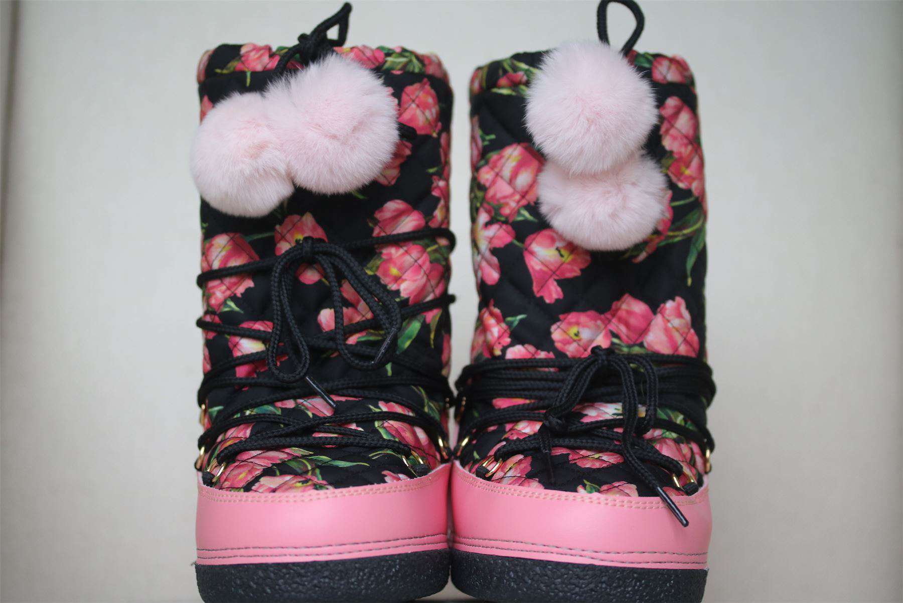 DOLCE & GABBANA GIRLS PINK TULIP SNOW BOOTS EU 28-31 UK 10-12 - Image 3