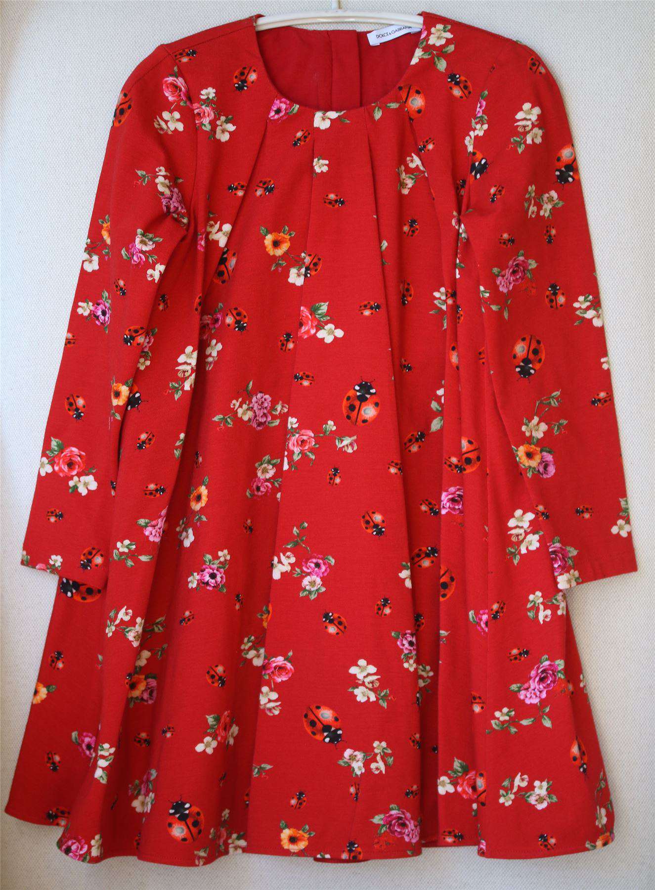 DOLCE & GABBANA GIRLS RED COCCINELLE DRESS 5 YEARS