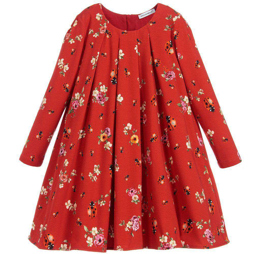 DOLCE & GABBANA GIRLS RED COCCINELLE DRESS 5 YEARS - Image 2