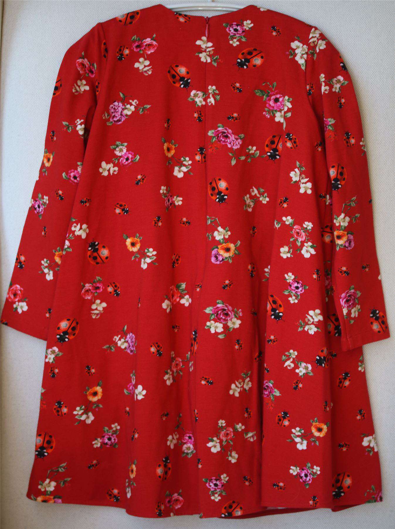 DOLCE & GABBANA GIRLS RED COCCINELLE DRESS 5 YEARS - Image 3