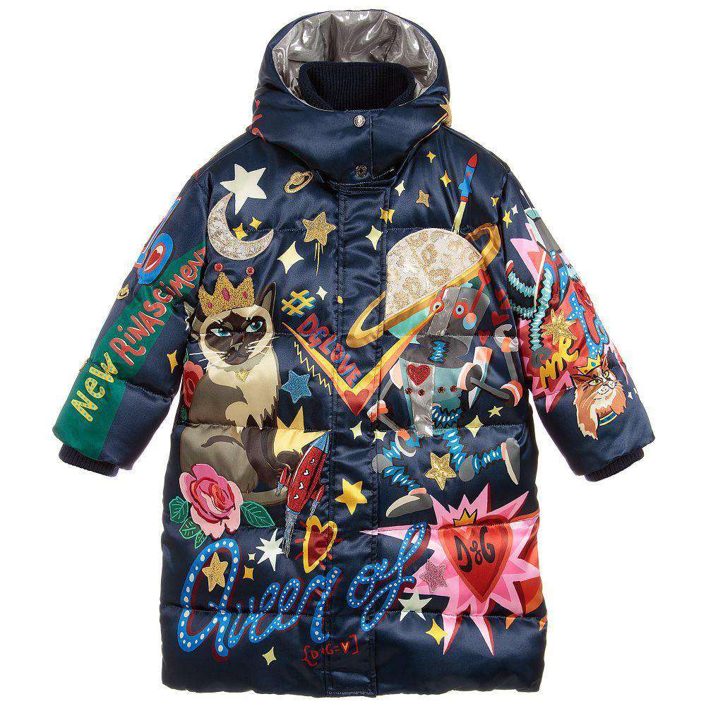 DOLCE & GABBANA GIRLS SPACE & LOVE DOWN PADDED JACKET 4 YEARS - Image 2