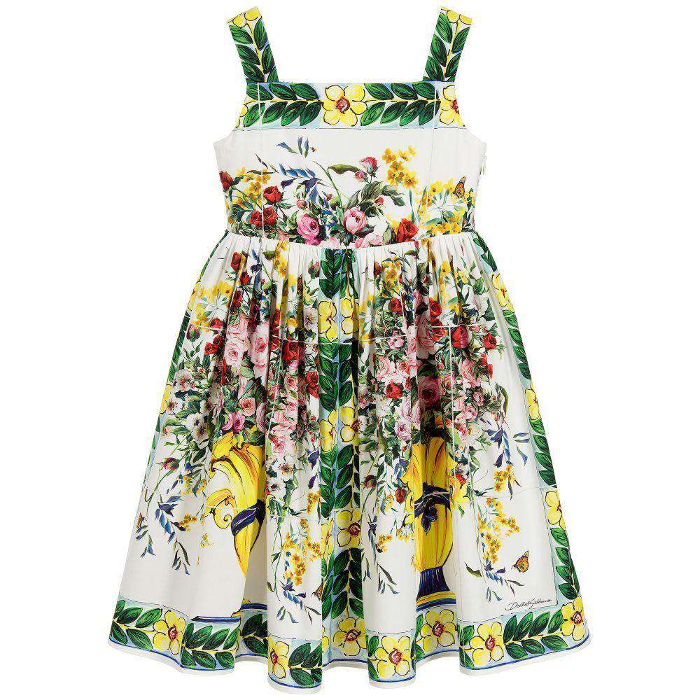 DOLCE & GABBANA GIRLS VASO FIORE DRESS 5 YEARS - Image 2