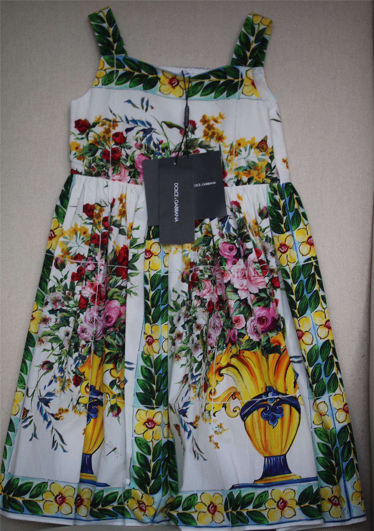 DOLCE & GABBANA GIRLS VASO FIORE DRESS 5 YEARS - Image 3
