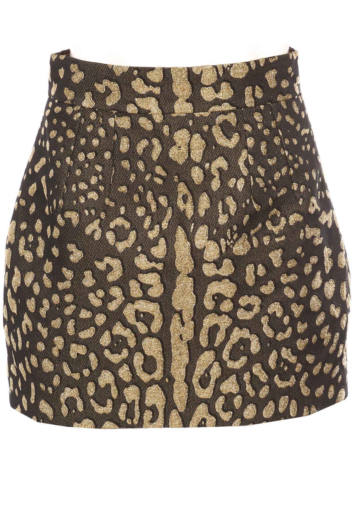 DOLCE & GABBANA GOLD COTTON MINI SKIRT IT 44 UK 12